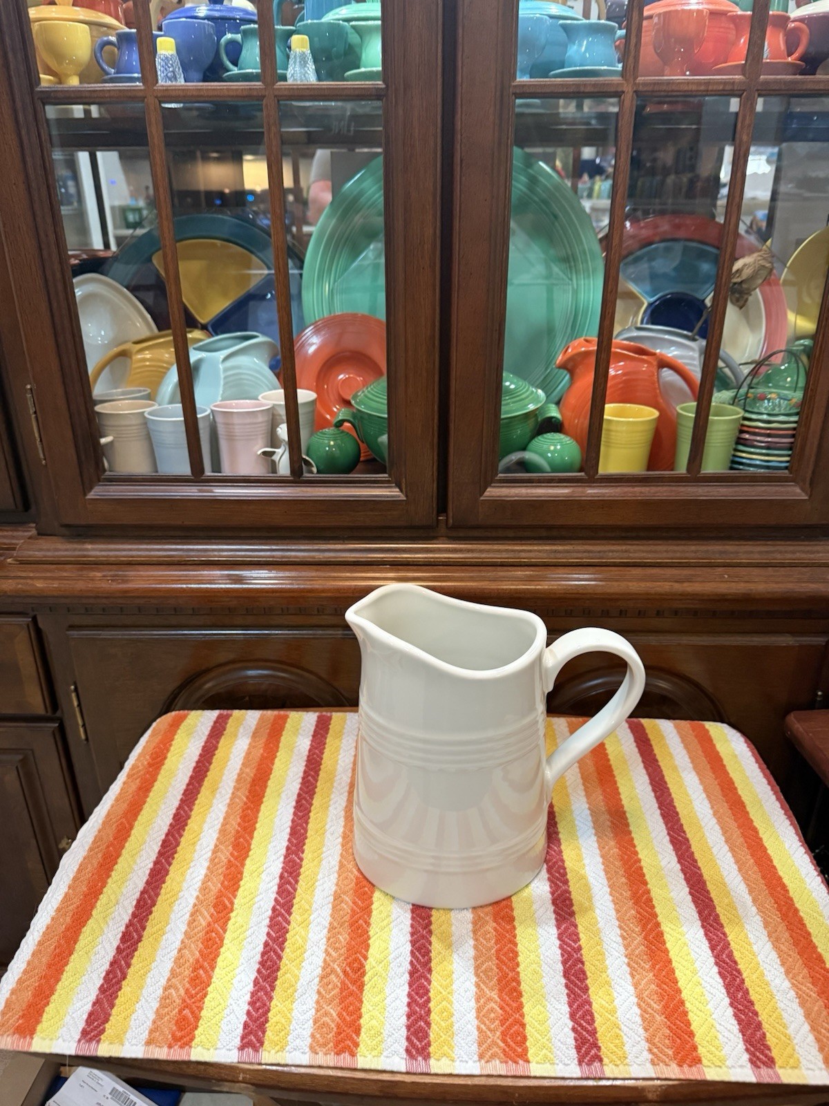 Fiesta Linen Farmhouse Pitcher Pristine New 2026 8 1/2 Inches Tall 74 Ounces