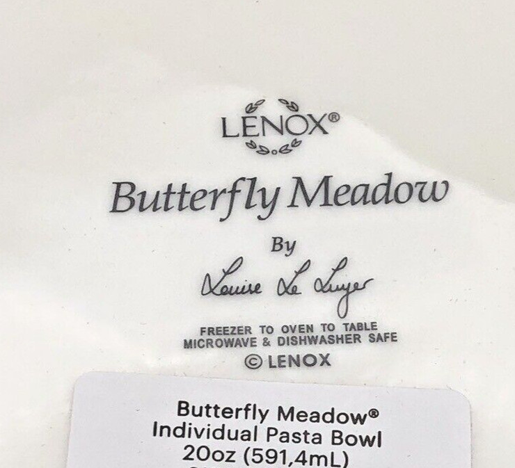 LENOX Butterfly Meadow 8 3/4″ PASTA Soup Salad 20oz BOWLS (SET OF 4) NEW in BOX