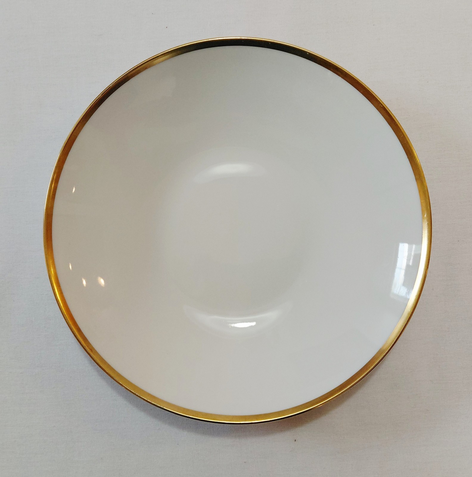 Hutschenreuther Soup Bowls 8 3/4″ Olivia Gold White Elegant Dining Vintage Set 6