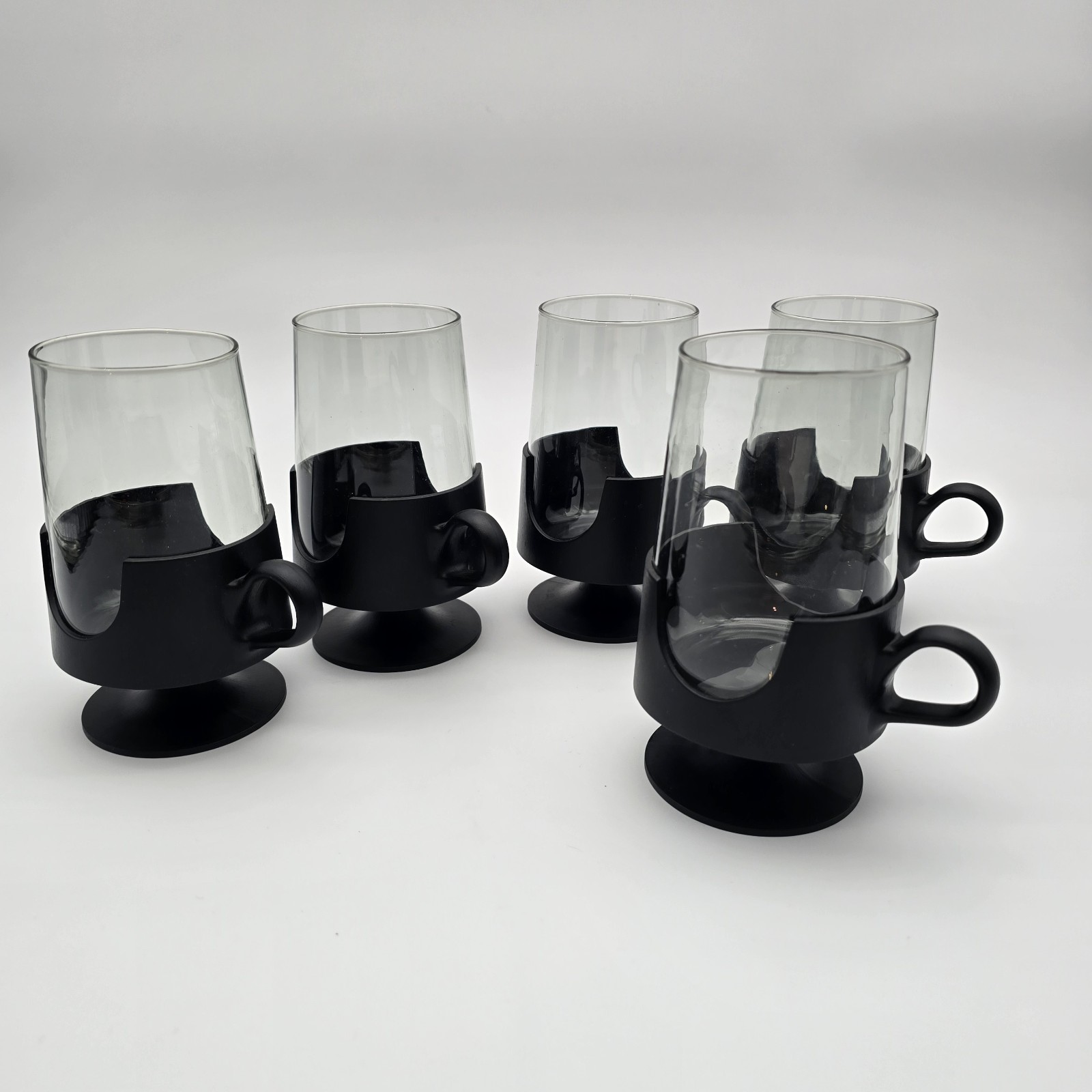 Corning Glas-Snap Mug Cup 12oz Ounce Glass Lot Set 5 Retro MCM 60s Vintage