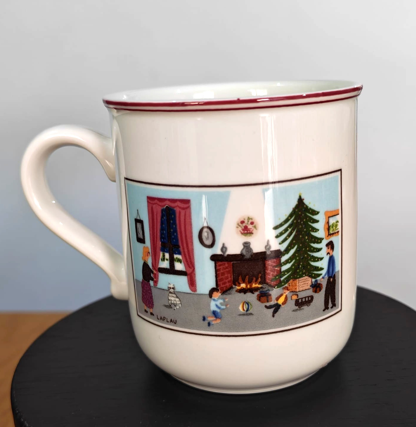 4x Villeroy & Boch Naif Christmas Porcelain Mug Anno Luxembourg Outdoor Campfire