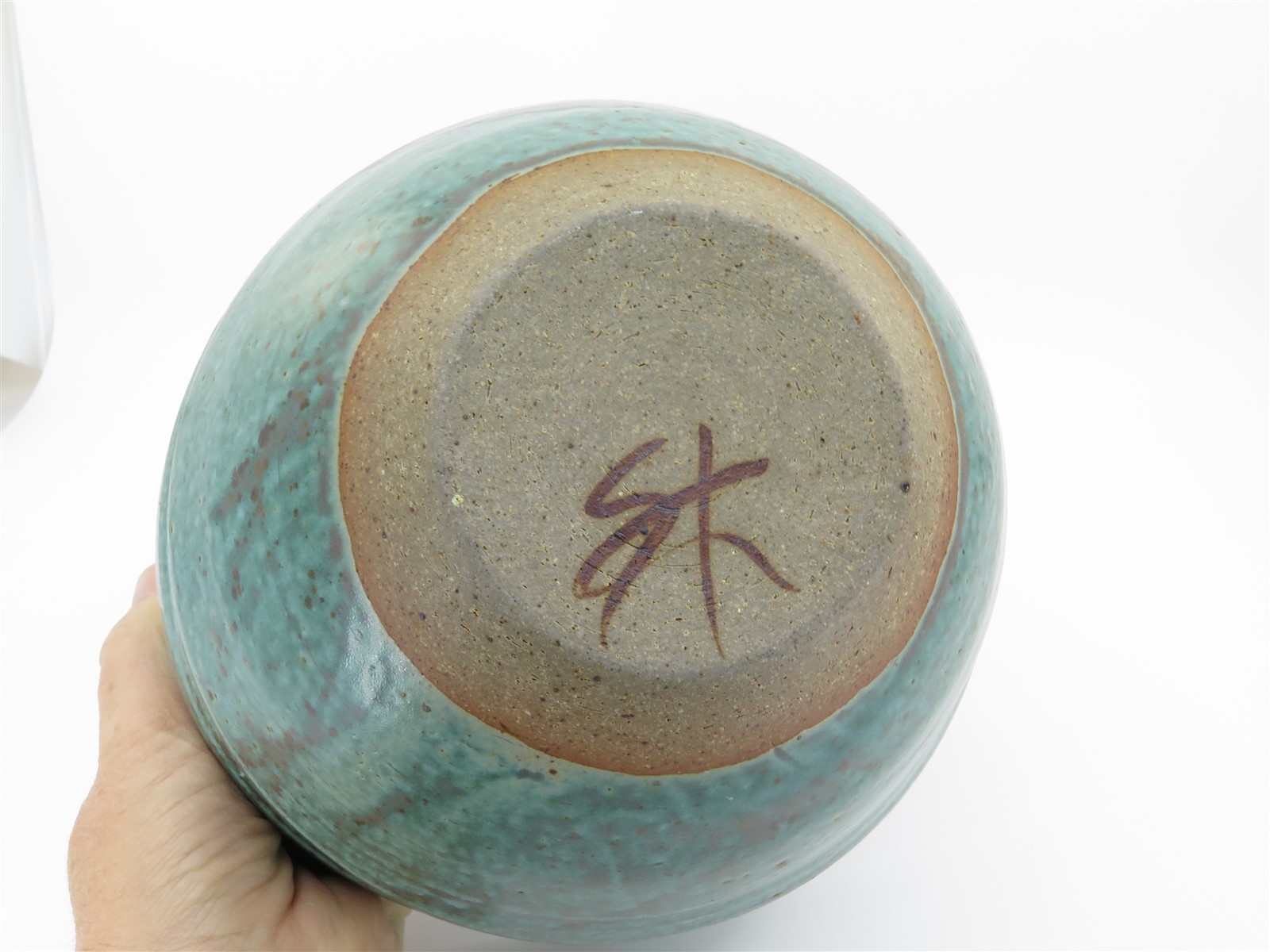Superb Modernist Studio Pottery Ceramic Bowl Glazed & Signed 5.5″ x 7.75″ Diam