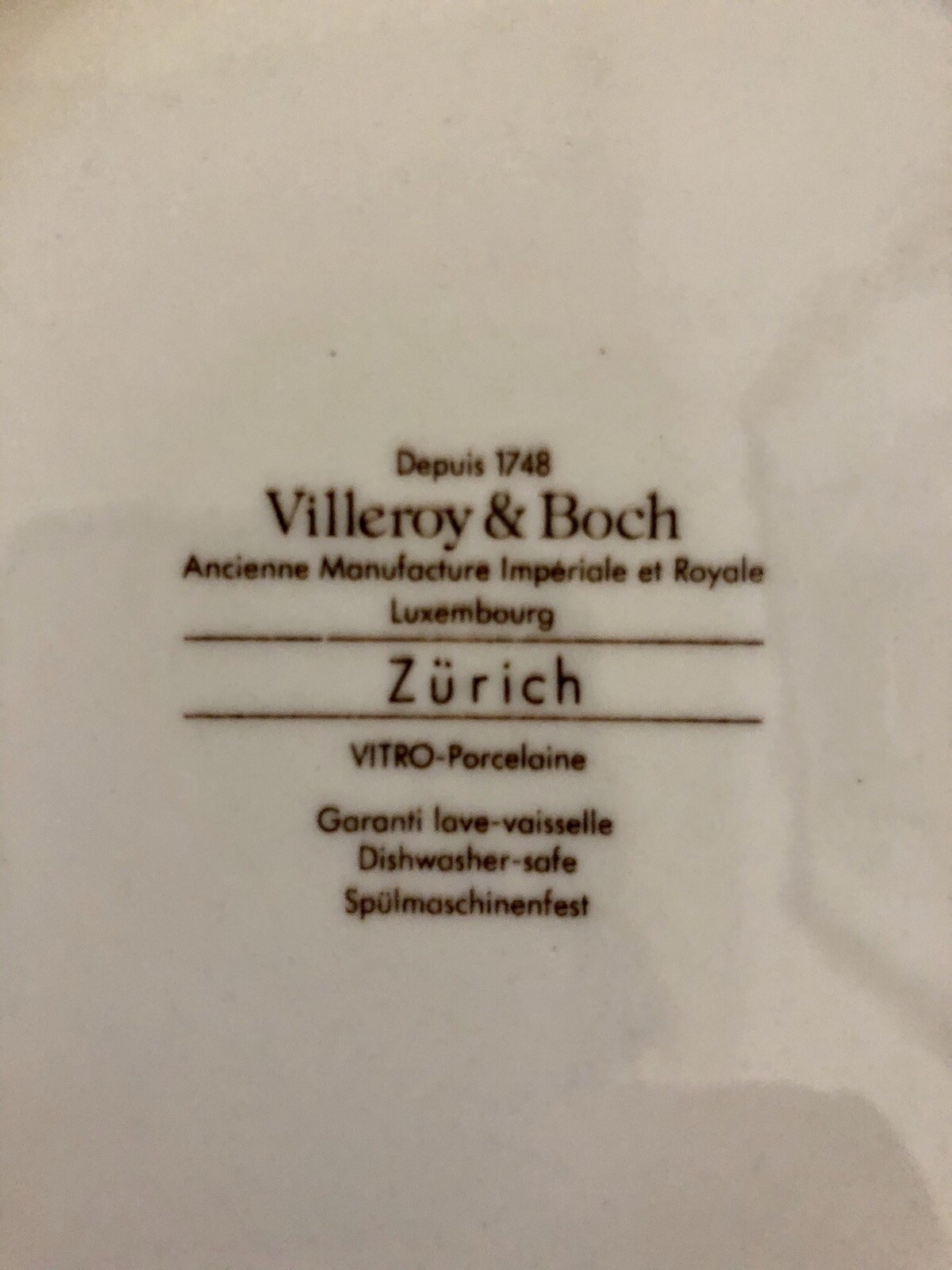 Villeroy & Boch plates Set of 5 Zurich Maroon Dark Brown Luxembourg