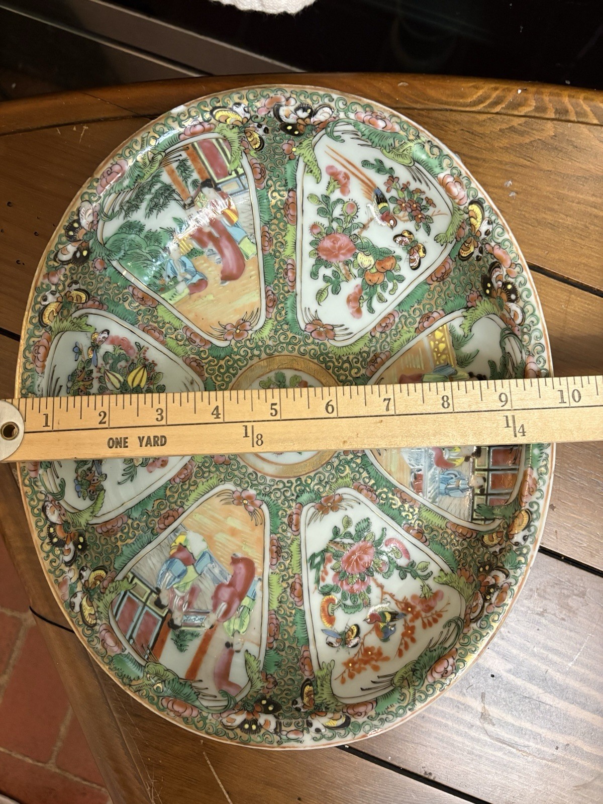 Antique 19th Century Chinese Rose Medallion Porcelain Platter- 11×9 in