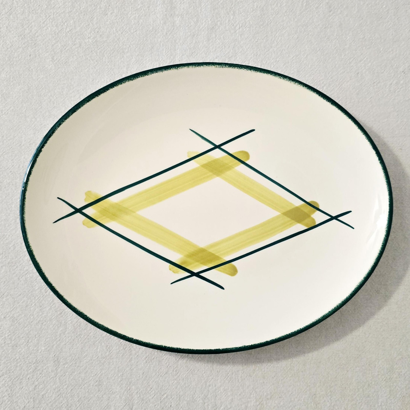 Edwin Knowles Pasadena Green Plaid Dinnerware Replacement Pieces, Mid Century