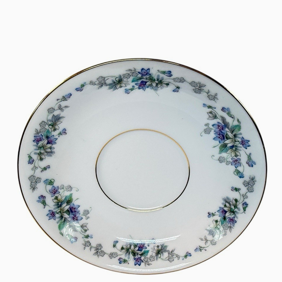 Set of 6 Noritake Violette 3054 Saucers – Excellent Condition – Gold Trim -Japan