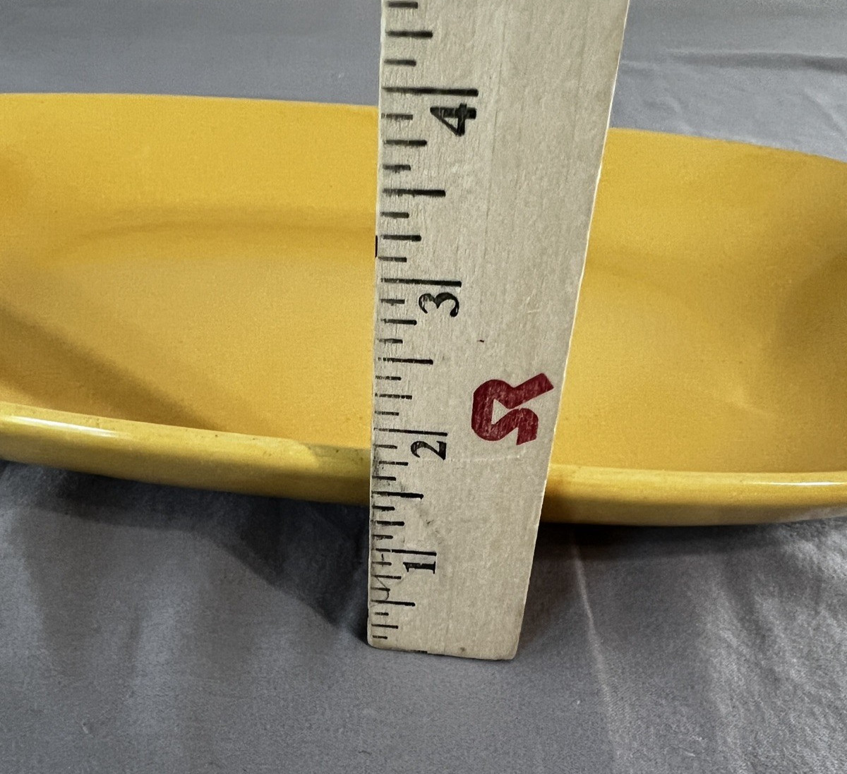 Vintage La Solana Pottery Ware Mustard Yellow 13″ Serving Tray Minimalist Style