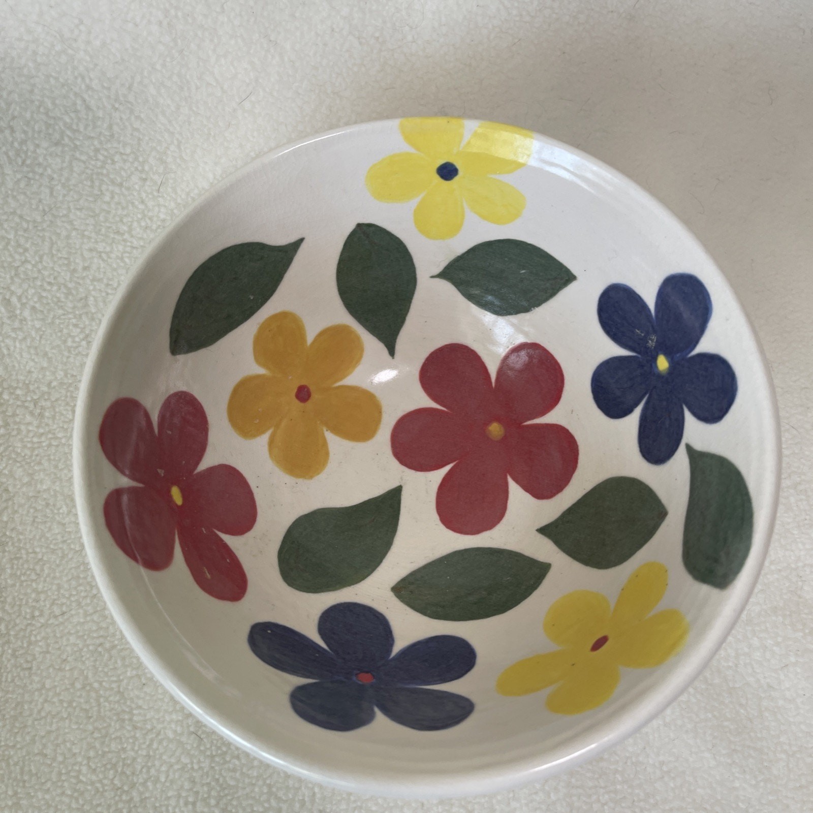 Earthenware Flowers Pattern Bowls Cereal-Soup Bowl