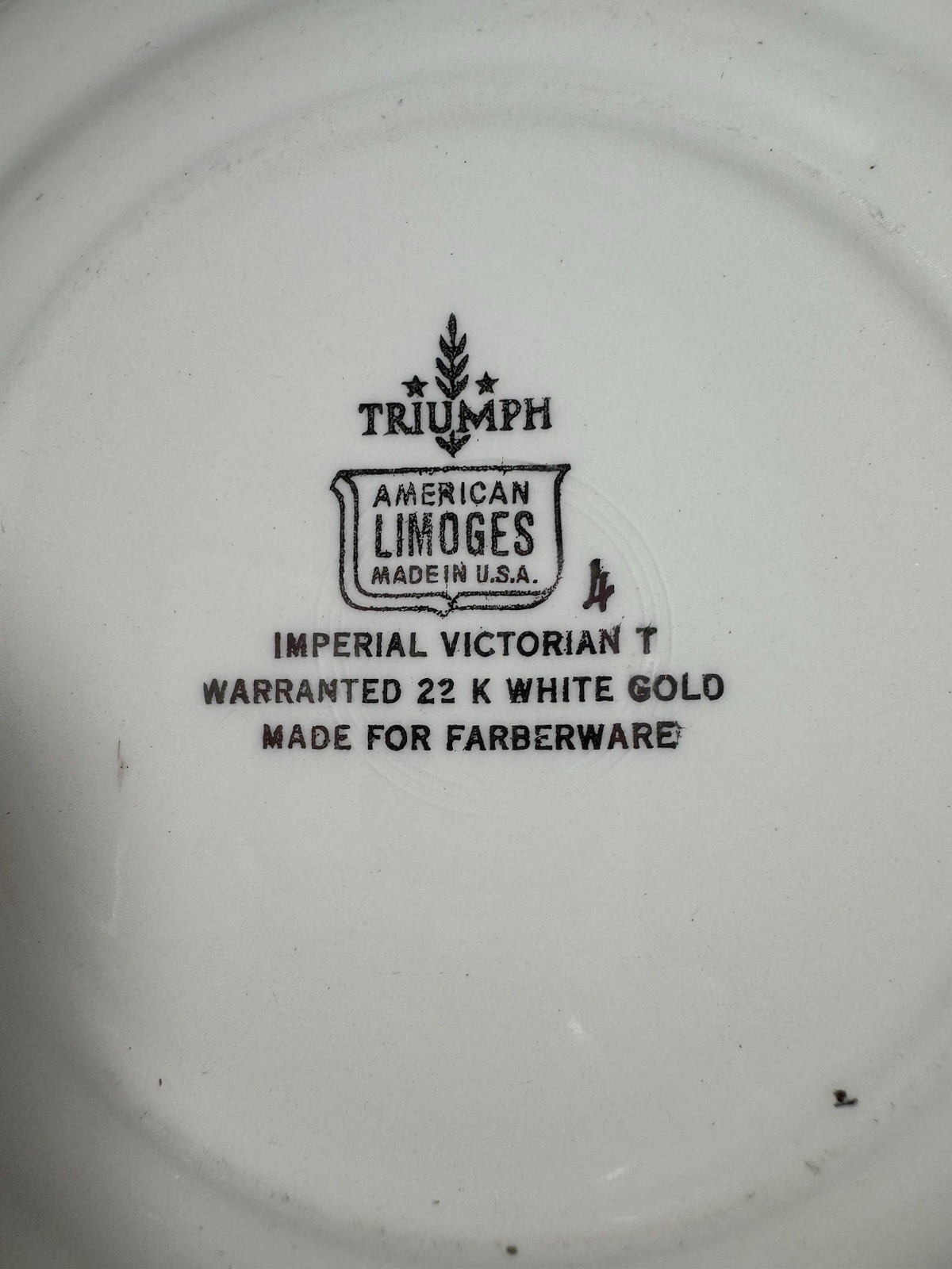 Vintage Triumph Limoges Wrought Farberware Imperial 22k White Gold Serving Bowl