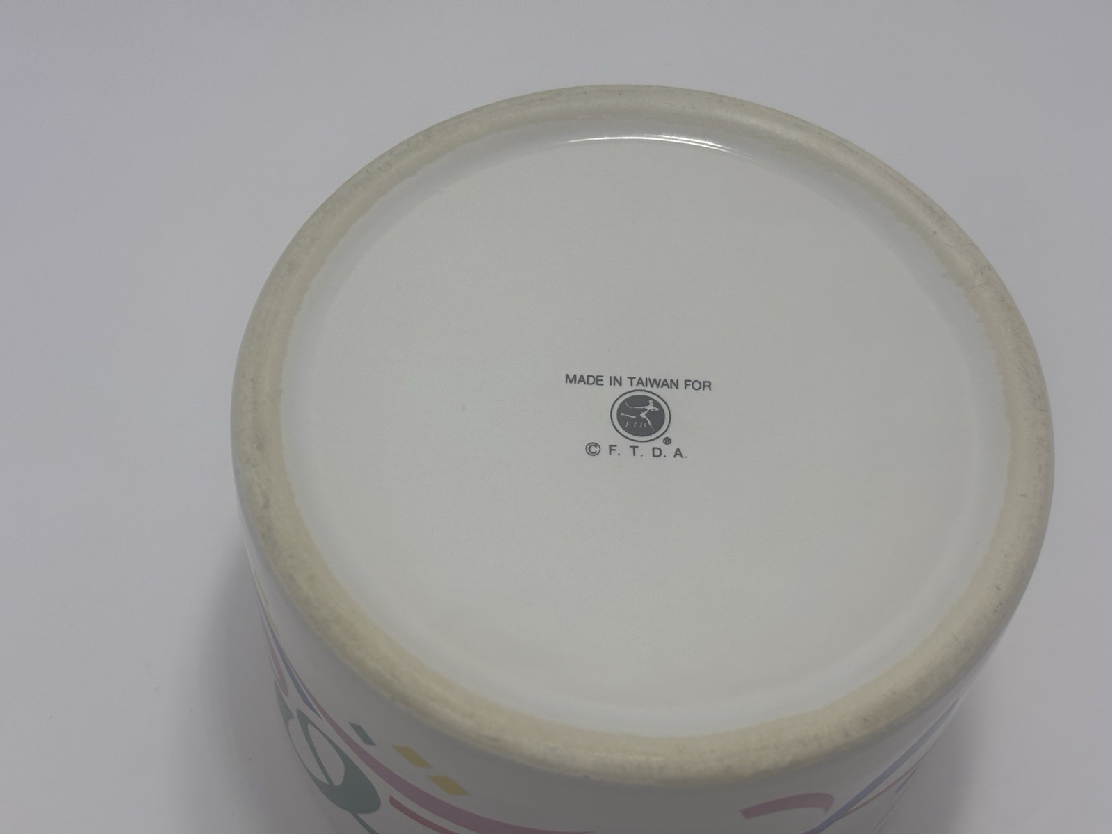 Vintage FTD Ceramic Bowl Ribbons and Confetti