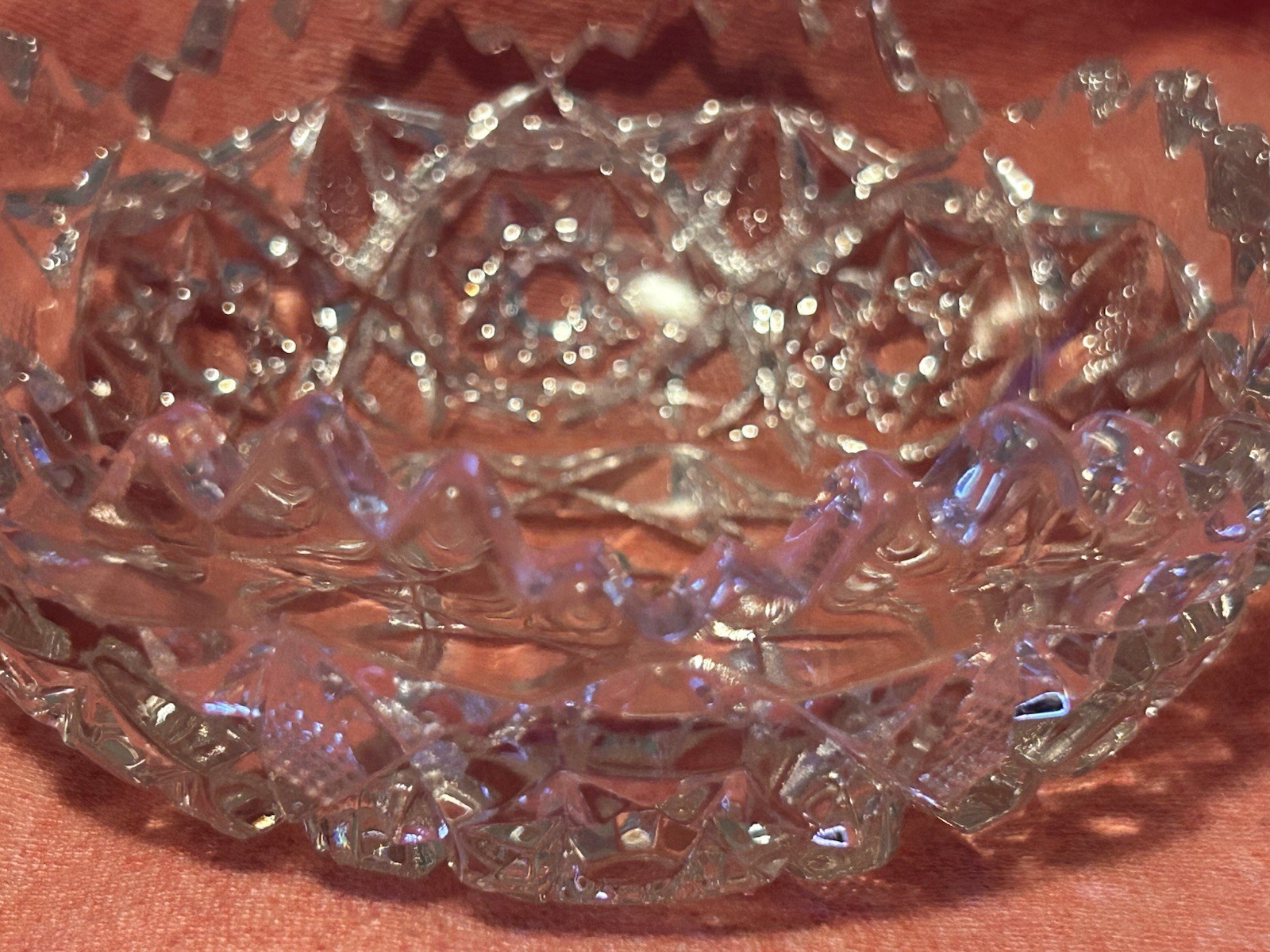 ABP American Brilliant Period Cut Glass Bowl 4” Diameter Jagged Edges