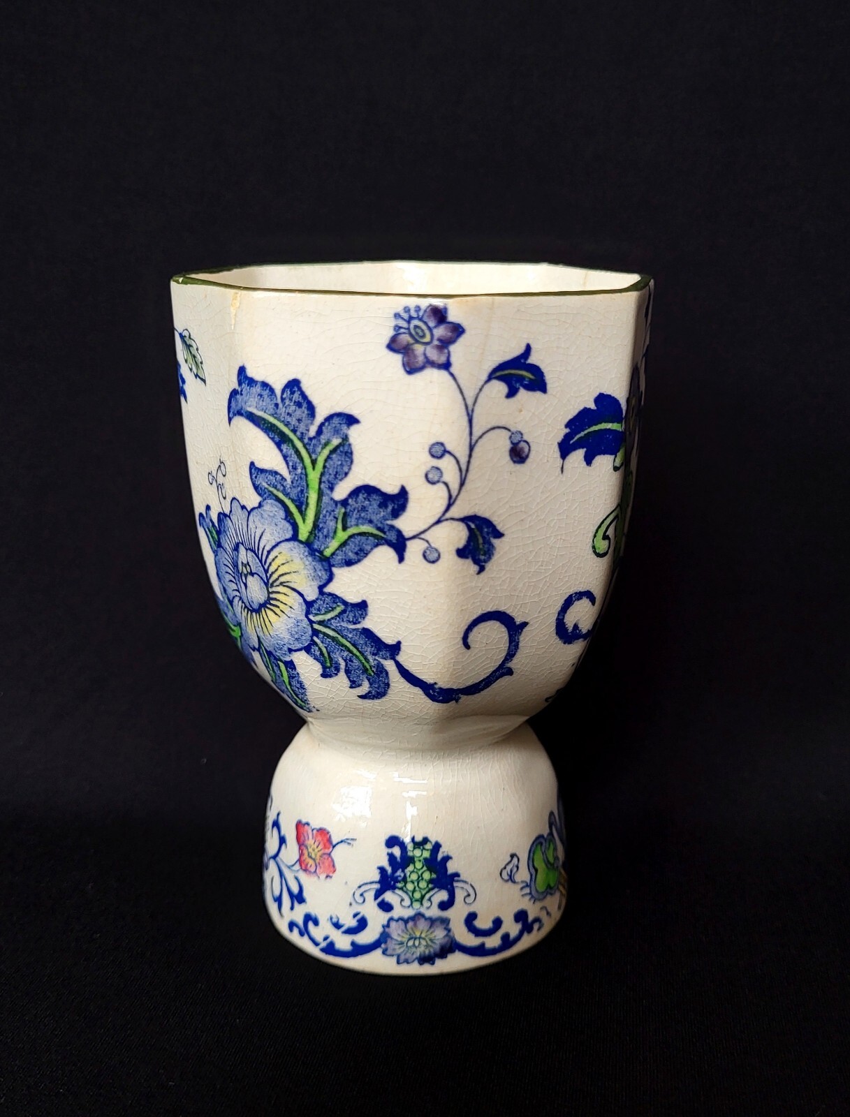 Antique Royal Doulton Burslem NANKIN Floral Porcelain Double Cup England c1900
