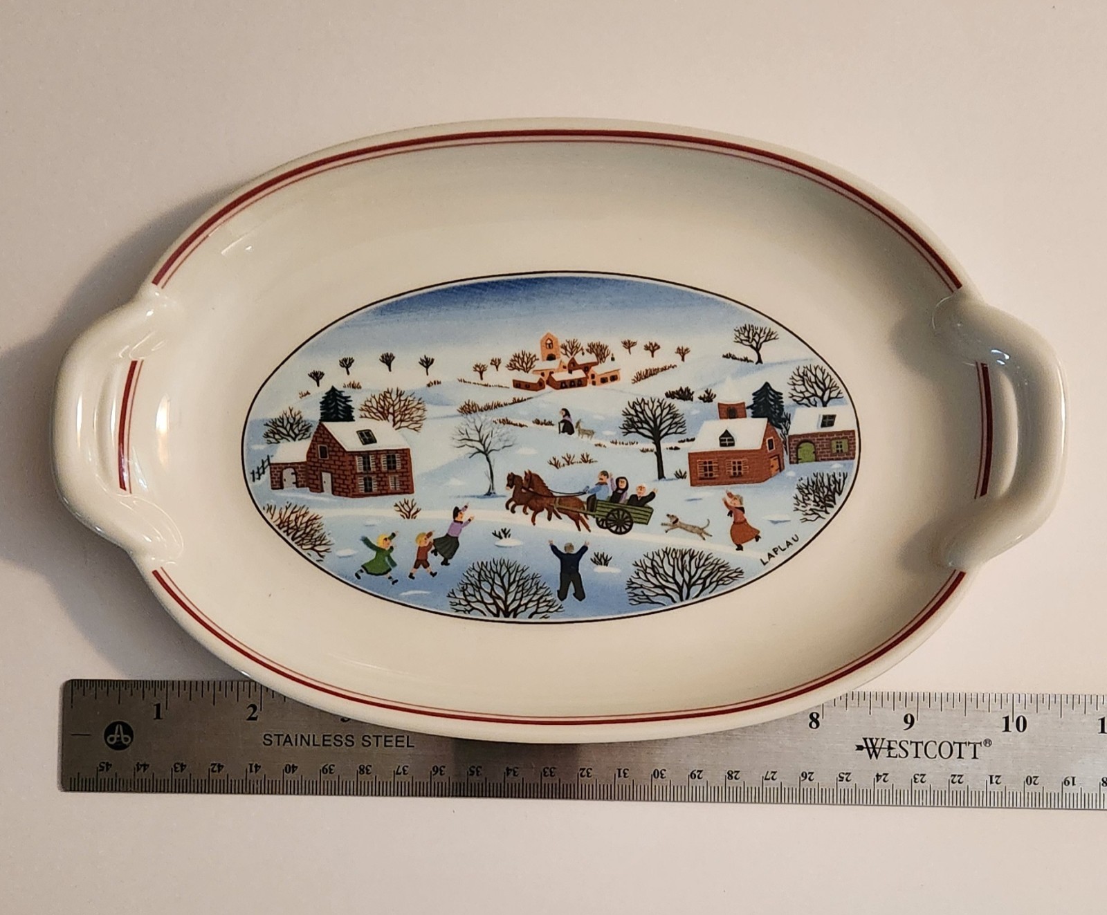 Villeroy & Boch Naif Christmas 10 1/4″ Oval Handled Plate Serving Platter