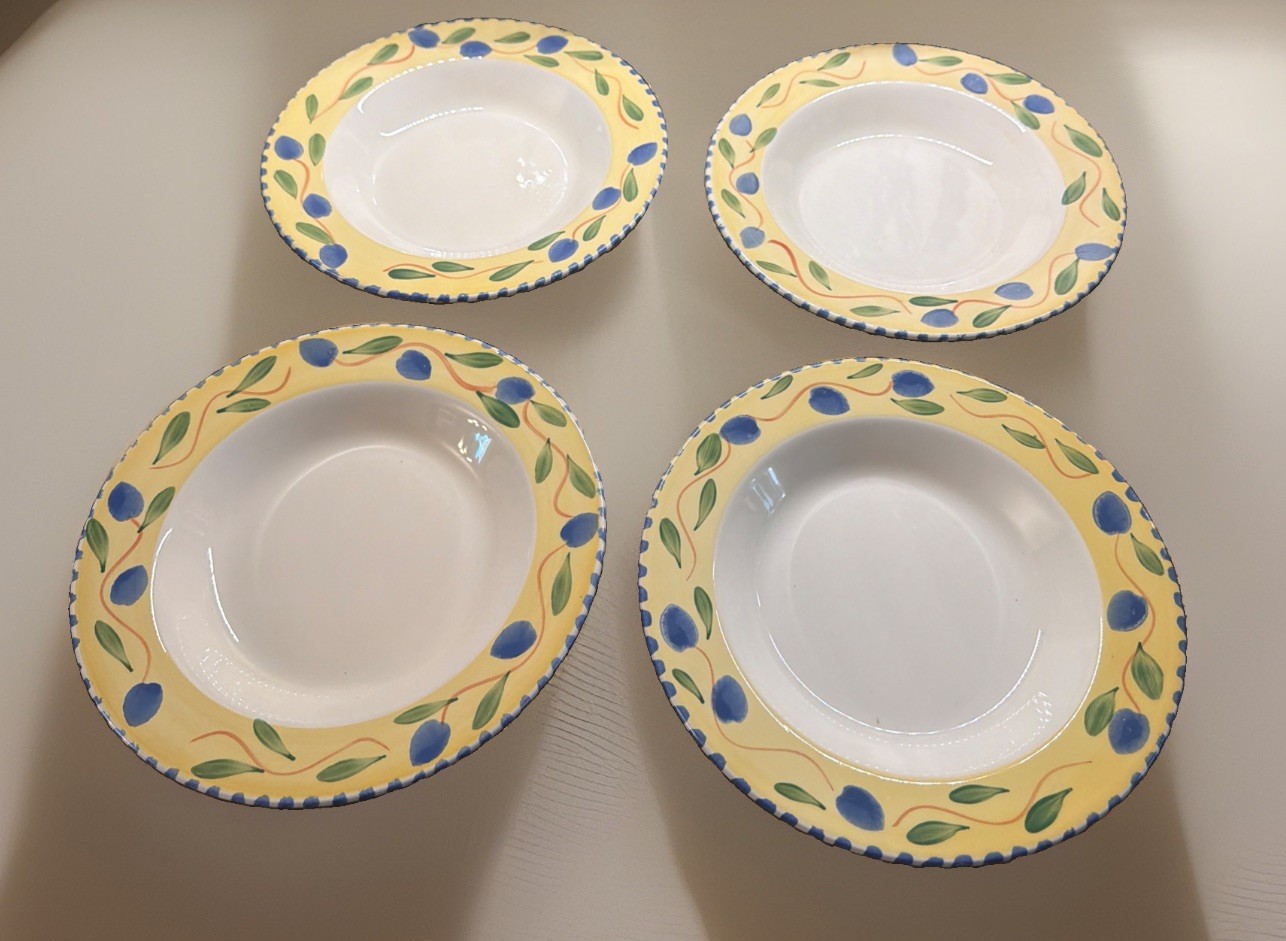 Set of 4 Pier 1 Palermo 8 3/4″ Round Soup Cereal Bowls