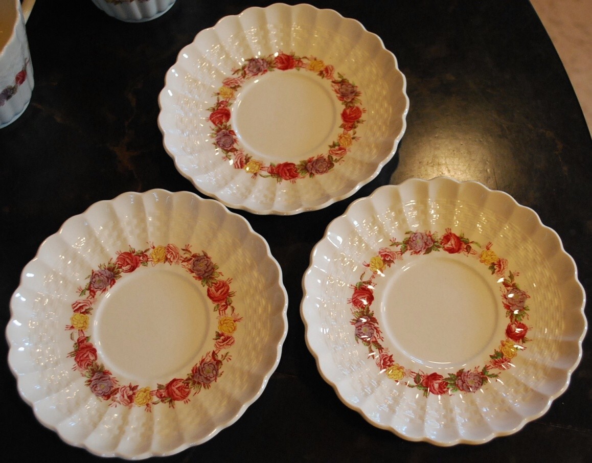Vtg Set 3 SPODE ROSE BRIAR 5 Piece Place Settings [15 pc total] England OLD MARK