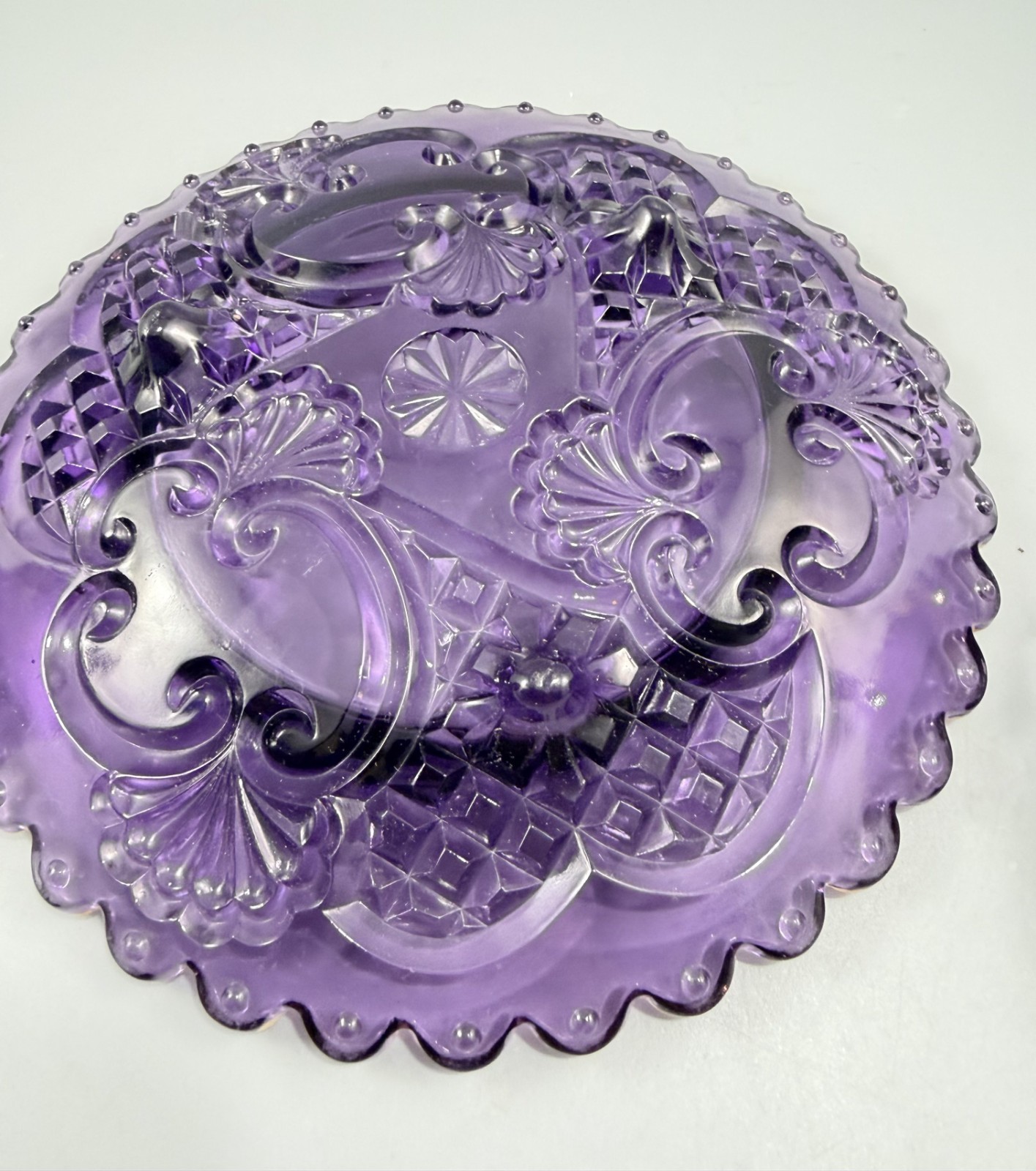 EAPG Riverside Amethyst Glass Croesus Butter Dish Creamer Sugar Bowl Set of 4