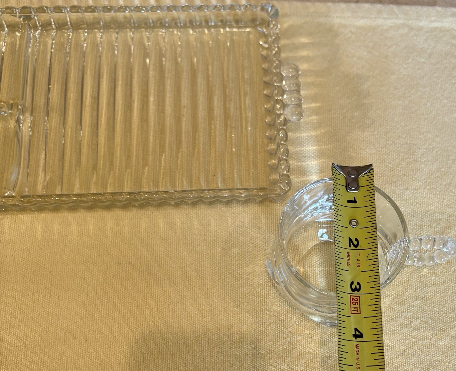 Vintage Glass Sip And Smoke Luncheon Snack Tray Nostalgia Home Decor