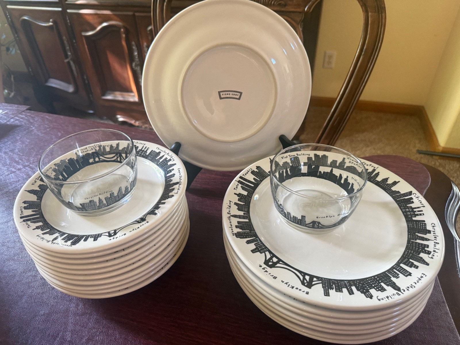 Homer Laughlin Fishs Eddy New York City 212 Skyline Select Plate or Bowl Nice!