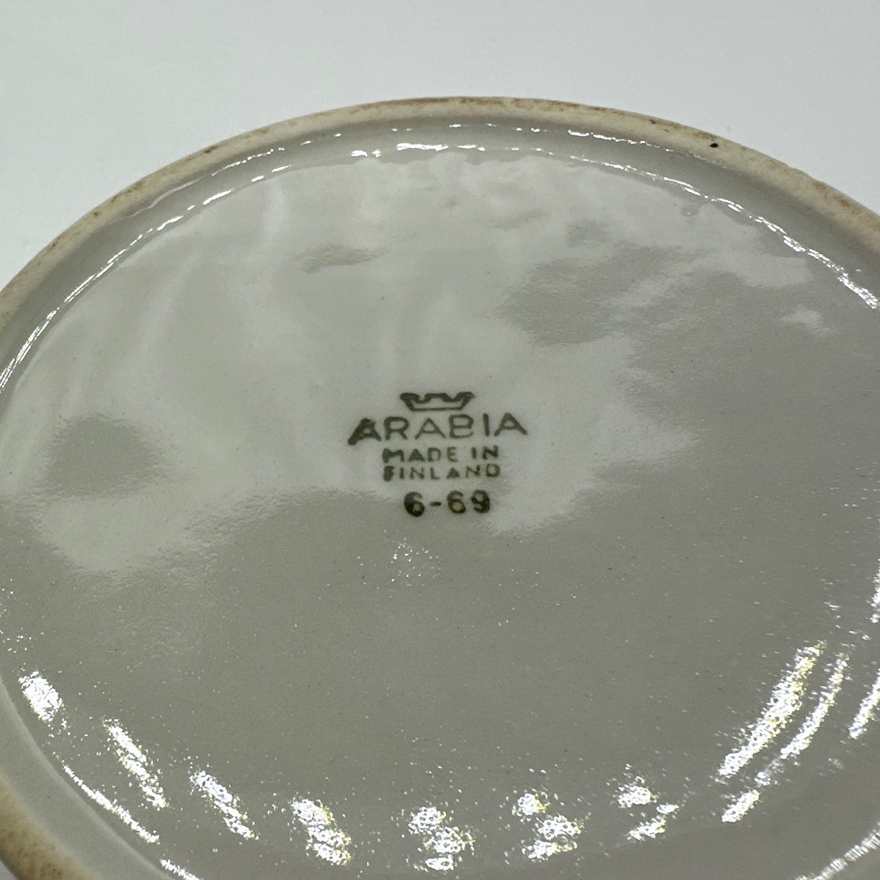 Arabia Pomona Berries Bowl White Ceramic Finland Mid-Century Modern 6-69