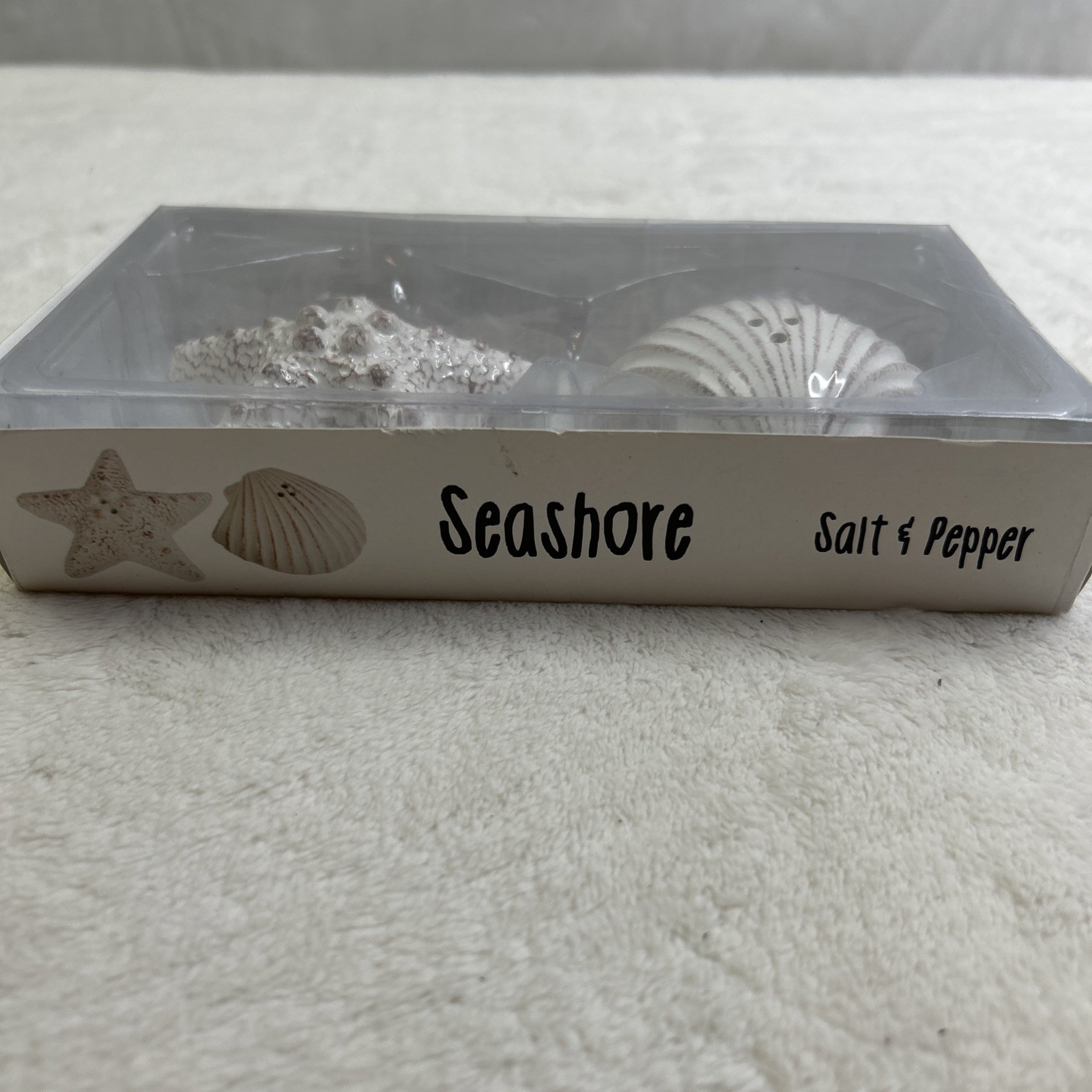 White Seashell Starfish Salt and Pepper Shakers Beach Decor