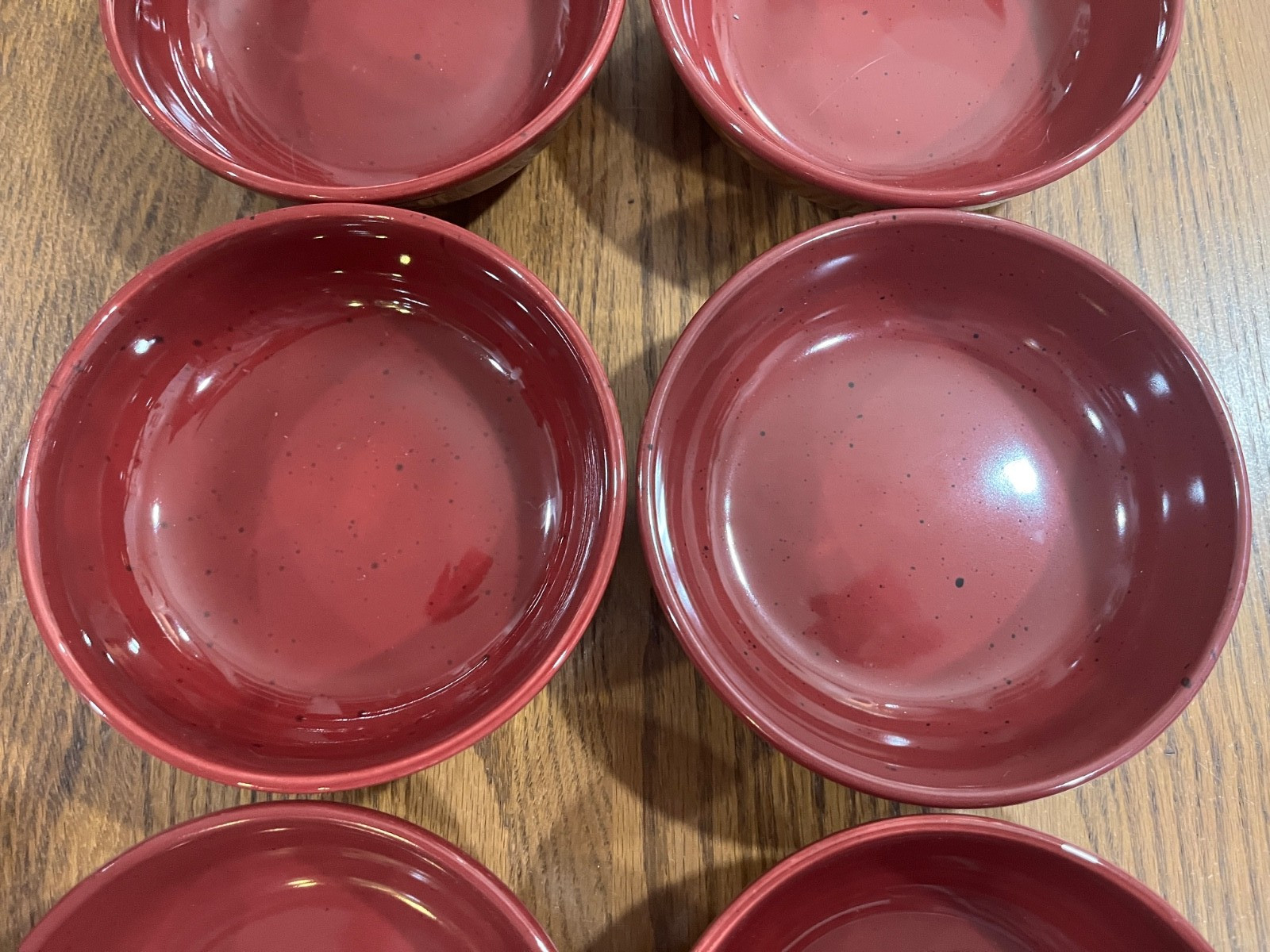 6 New BETTY CROCKER SoupCEREAL BOWLS Harmony Collection Burnt Orange/MAROON Rare