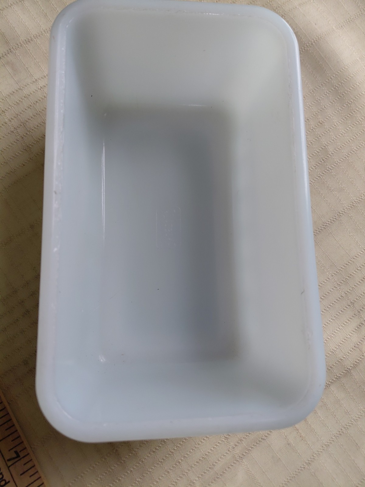 vintage turquoise glasbake refrigerator dish 6”