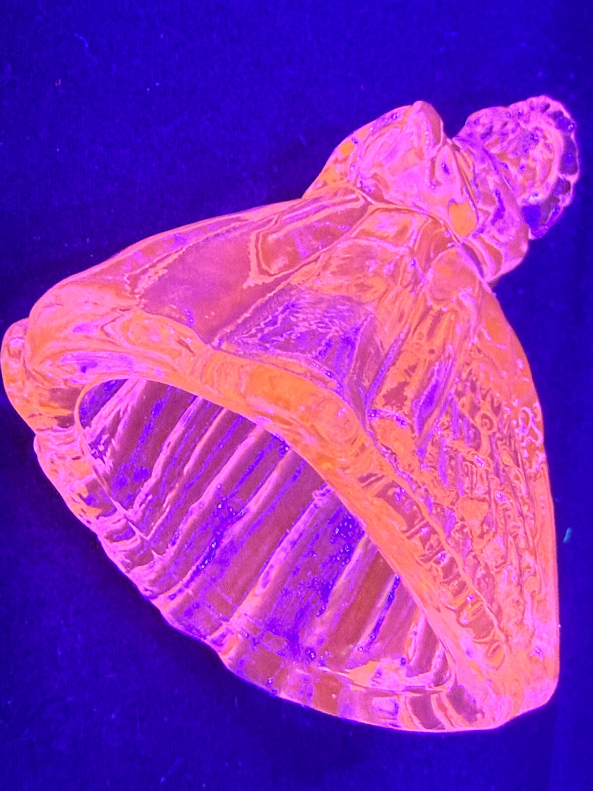 Green Vaseline uranium glass girl doll candy container woman Elizabeth selenium