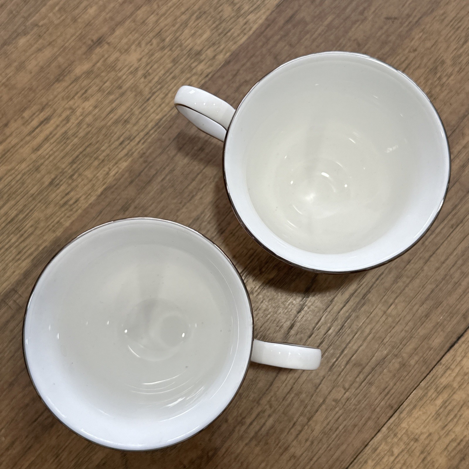 LENOX LANDMARK PLATINUM Footed Tea Cup 3 1/8″ Made In USA Set Of 2