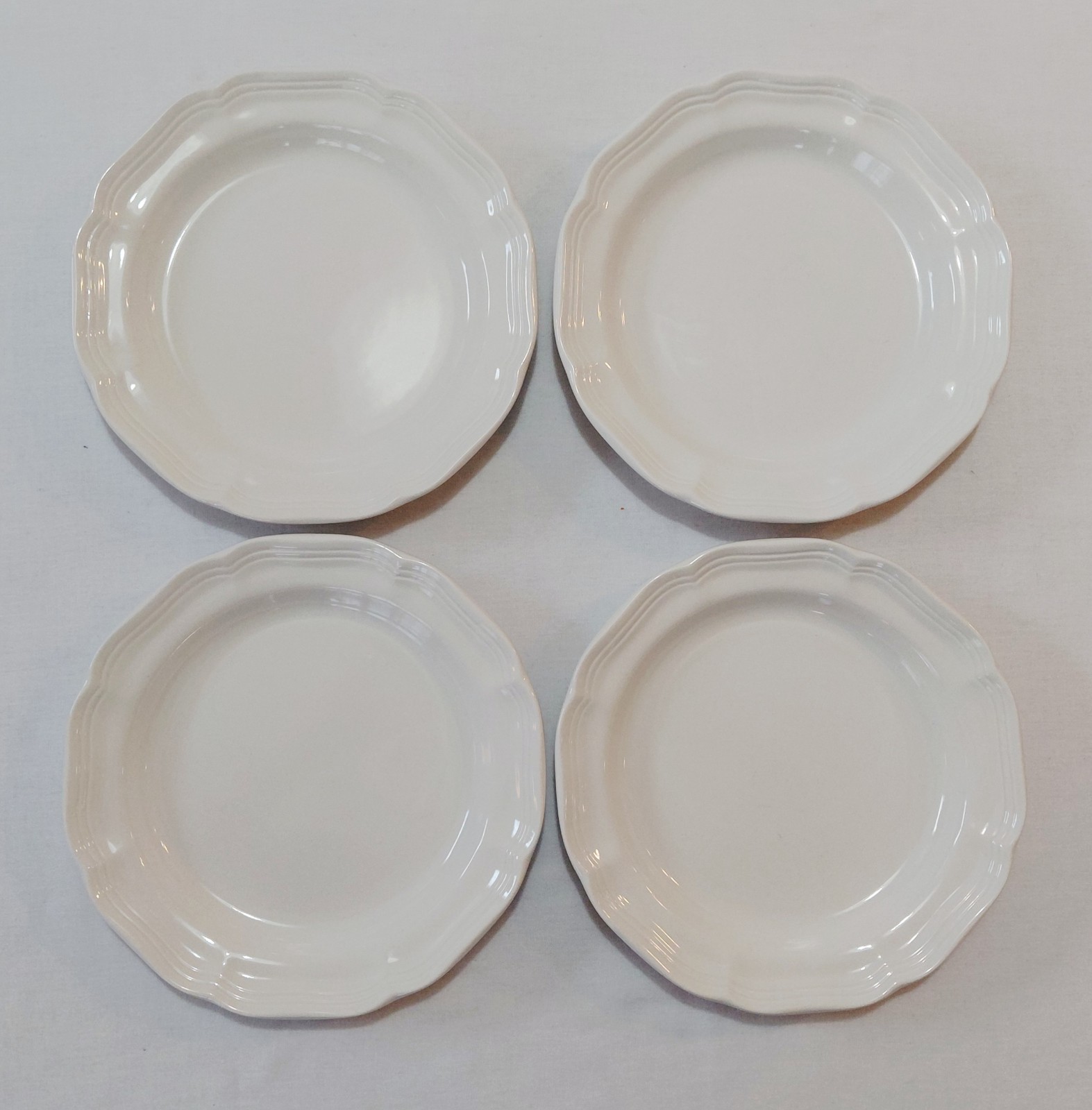 Mikasa Salad Plates 7 7/8″ French Countryside Off White Rustic Farmhouse Set 4