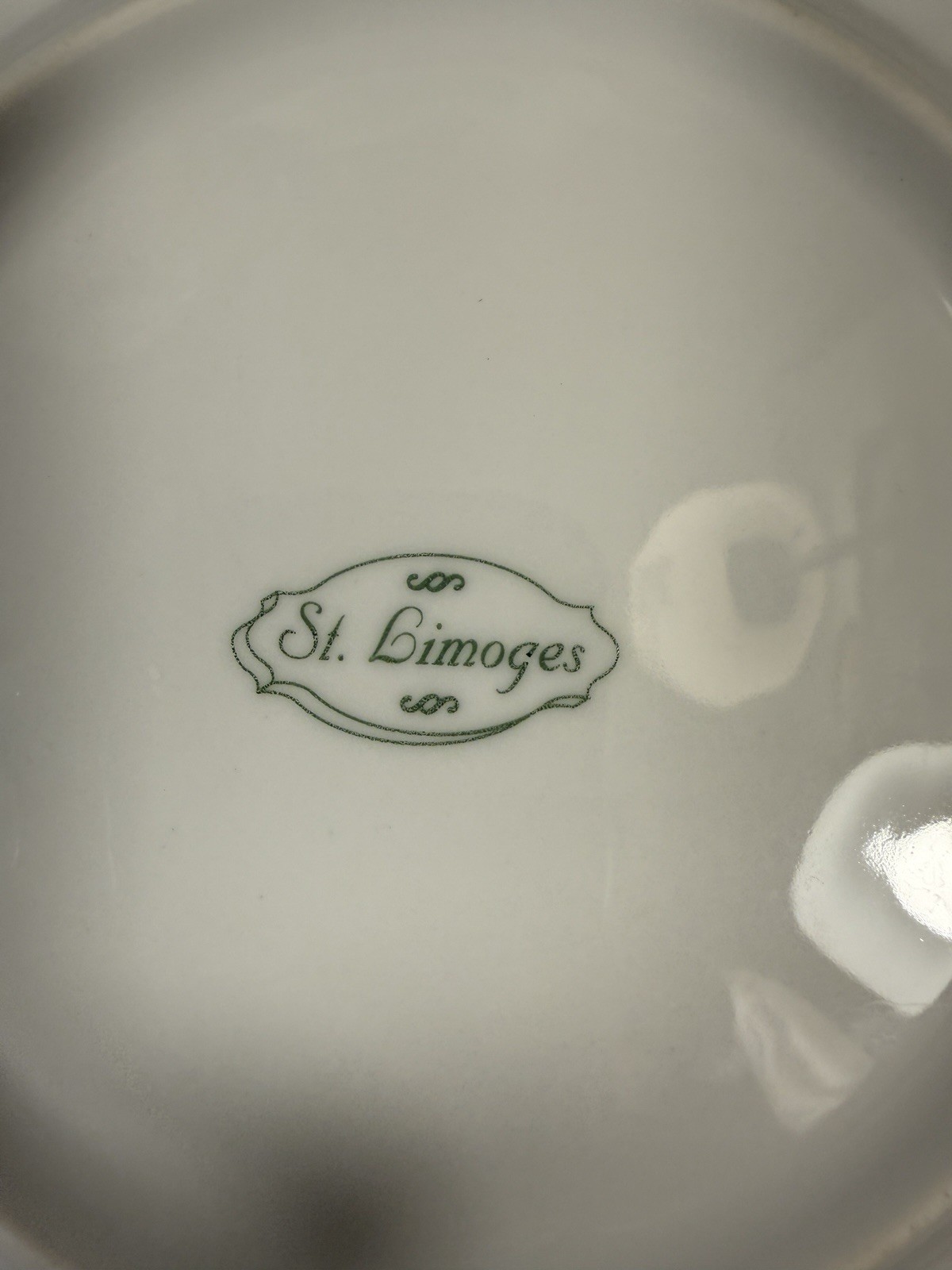 St Limoges Hot Air Balloon Decorative Porcelain Plate Blue Gold Trim 8in