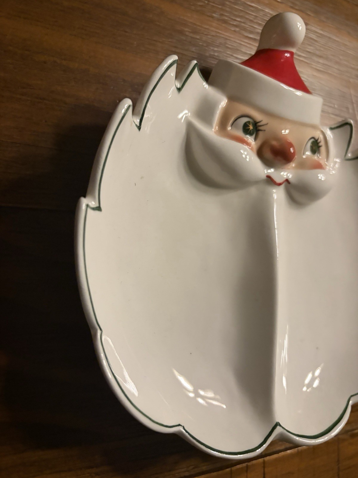 Holt Howard 1959 Santa Face Ceramic 2-Compartment Divided Dish Japan