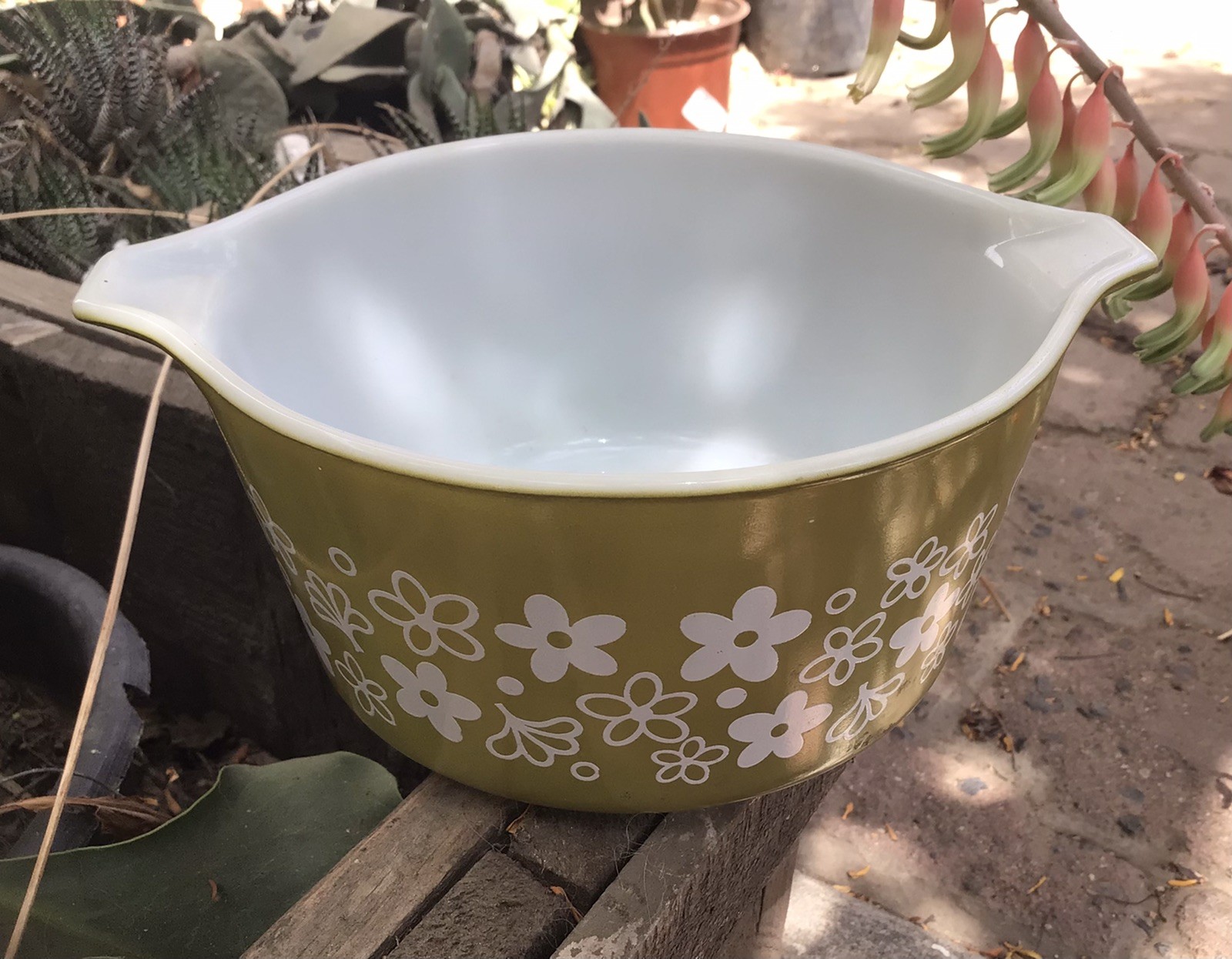 Vintage Pyrex Spring Blossom Crazy Daisy Nesting 1 Quart Casserole Dish 423 Rare