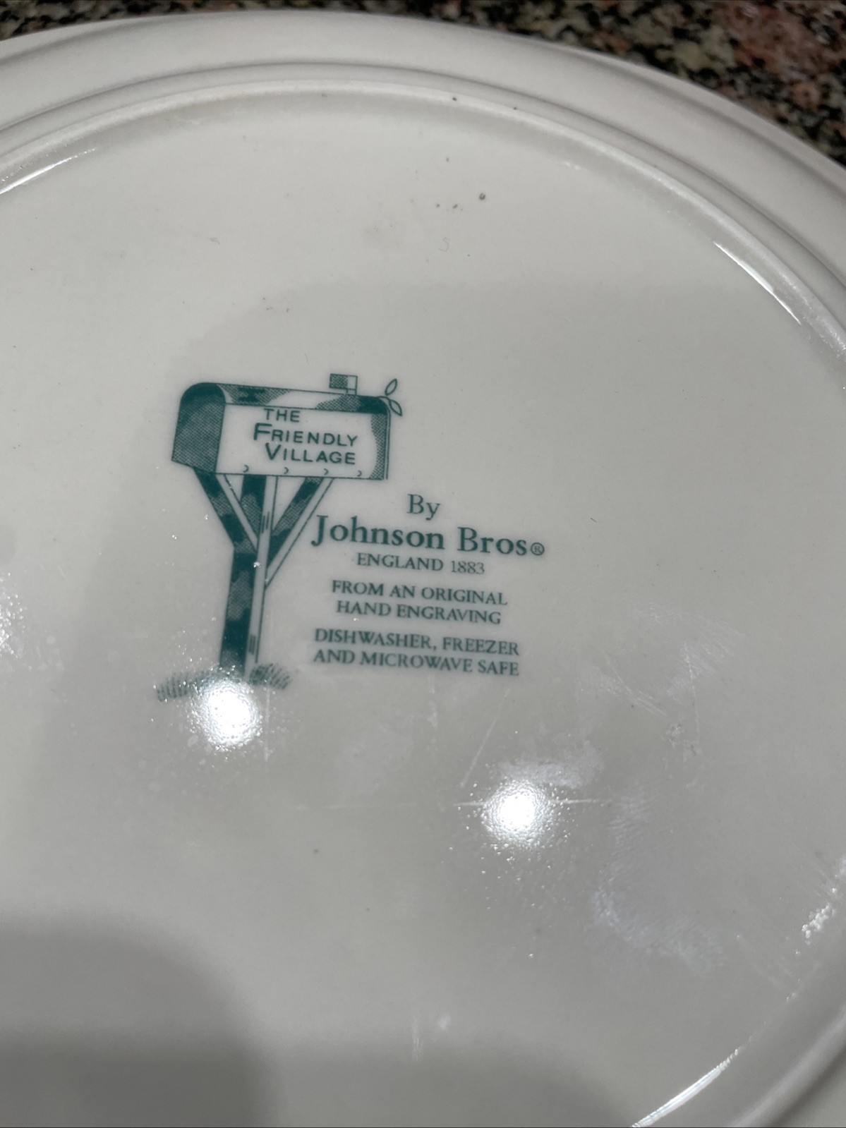 Johnson Brothers The Friendly Village Covered Bridge Square 7.5” Salad Plate
