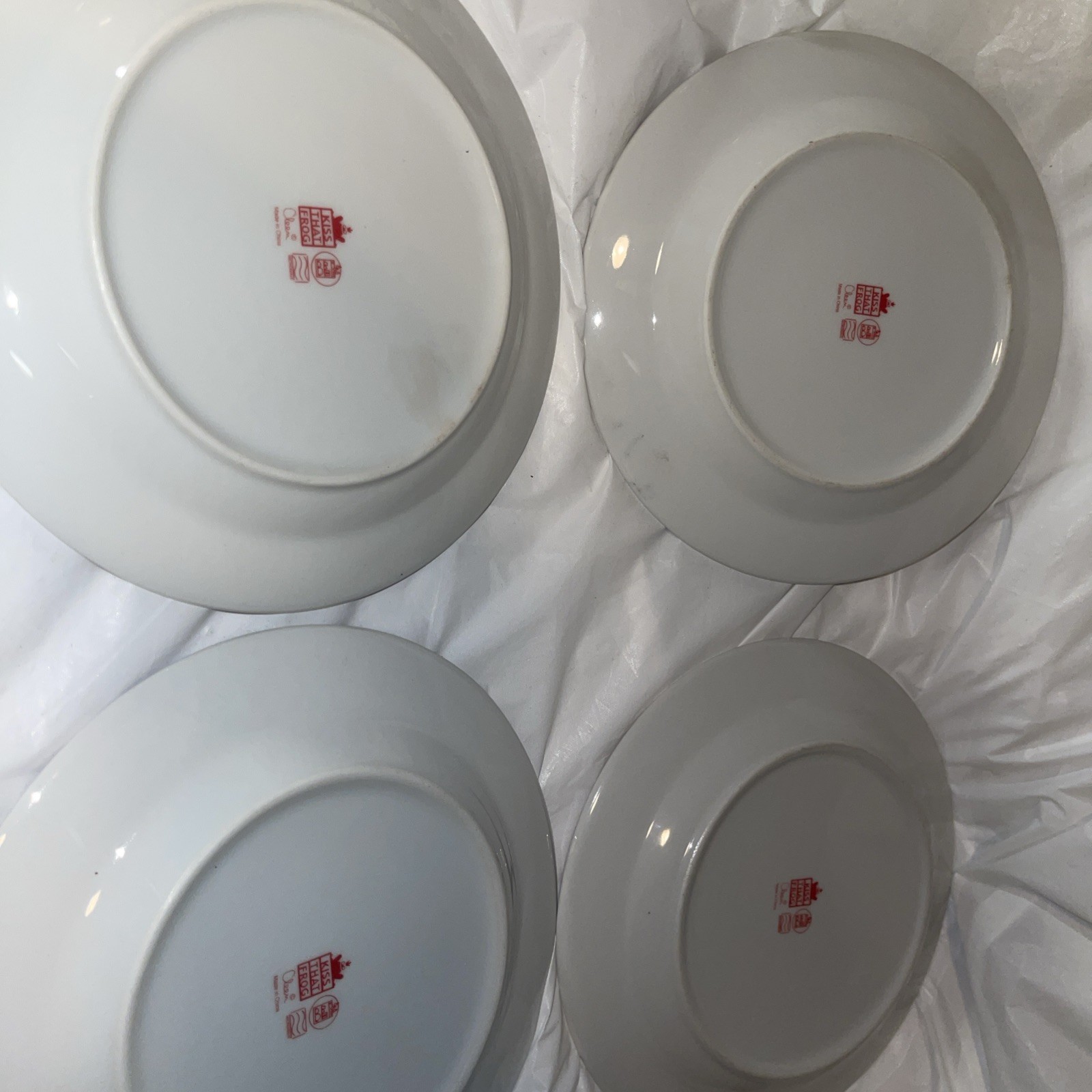 Vintage Cheese/Appetizer Plates 7.5″ French Cheese CAMEMBERT Set/4 2001 EUC. 78