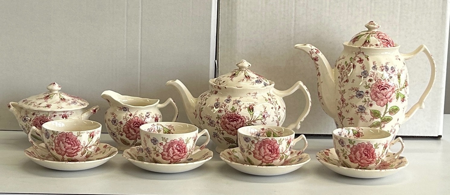 Johnson Bros Rose Chintz 15 Piece Tea & Coffee Set – Made in England
