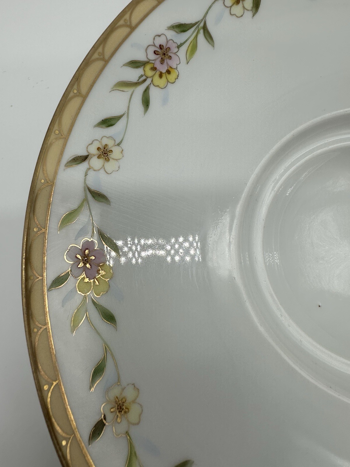 Vintage Nippon Hand Painted Floral Cookie Cake Plate