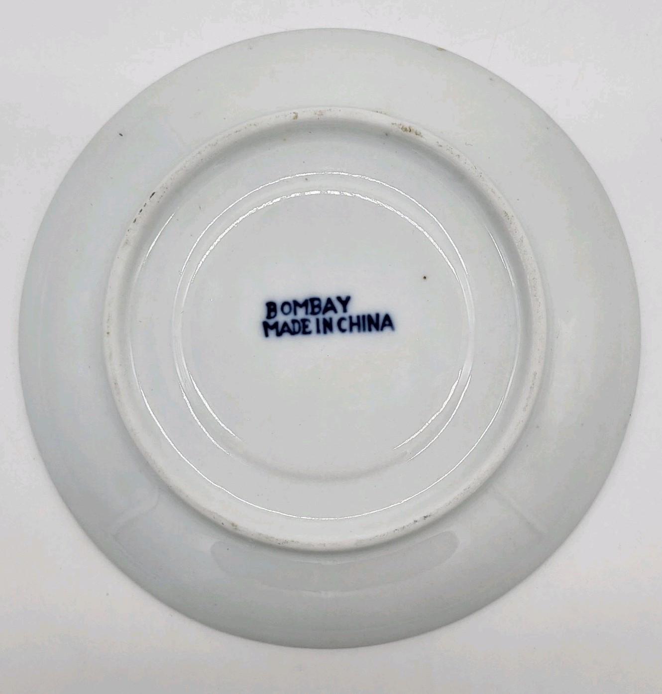 Bombay Blue White Saucer Dish Plate Hearts Pattern Victorian 6.25″ China Decor