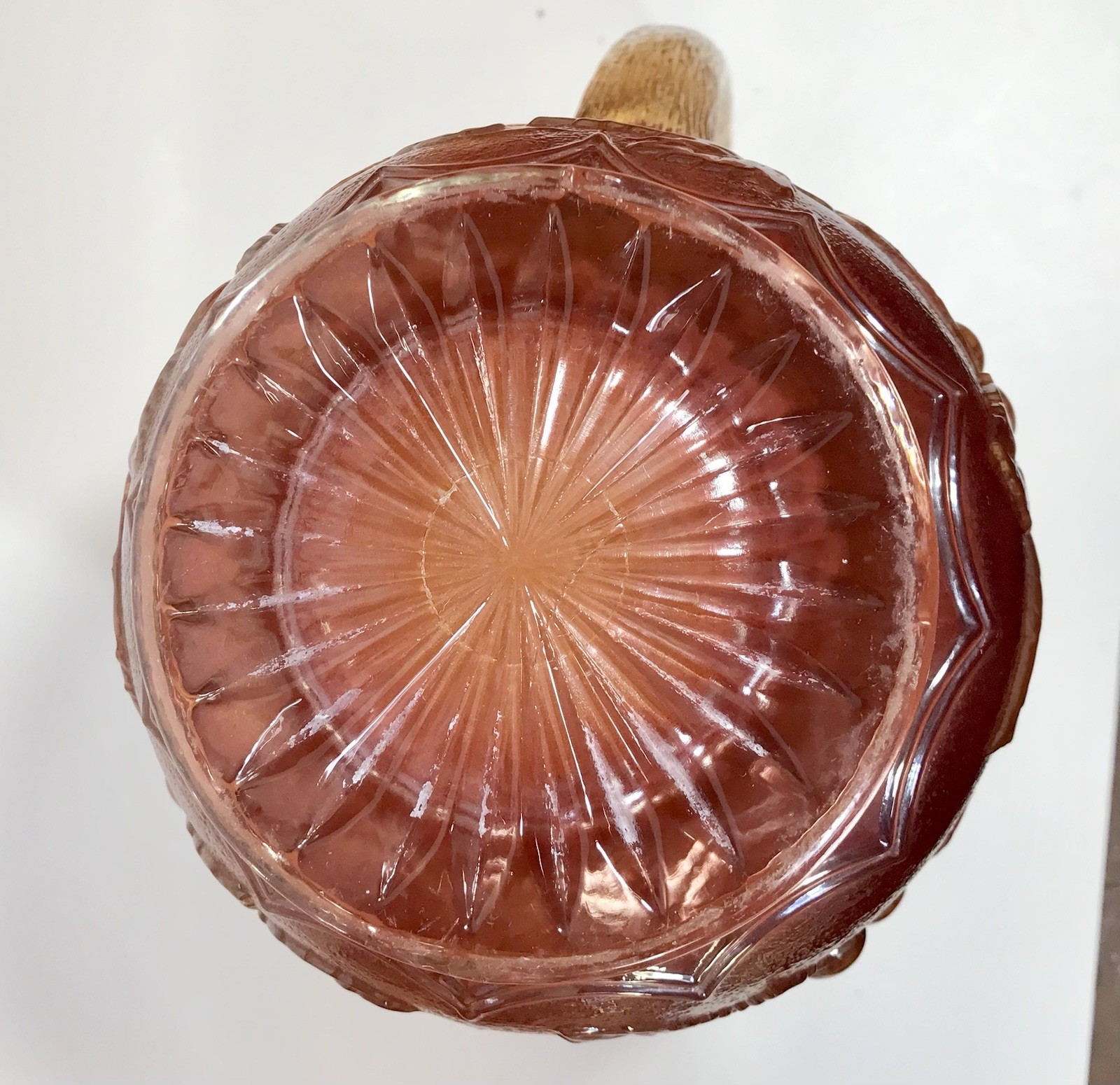 Imperial Carnival Glass Grape Pitcher And 4 Tumblers Set Marigold Orange Vintage