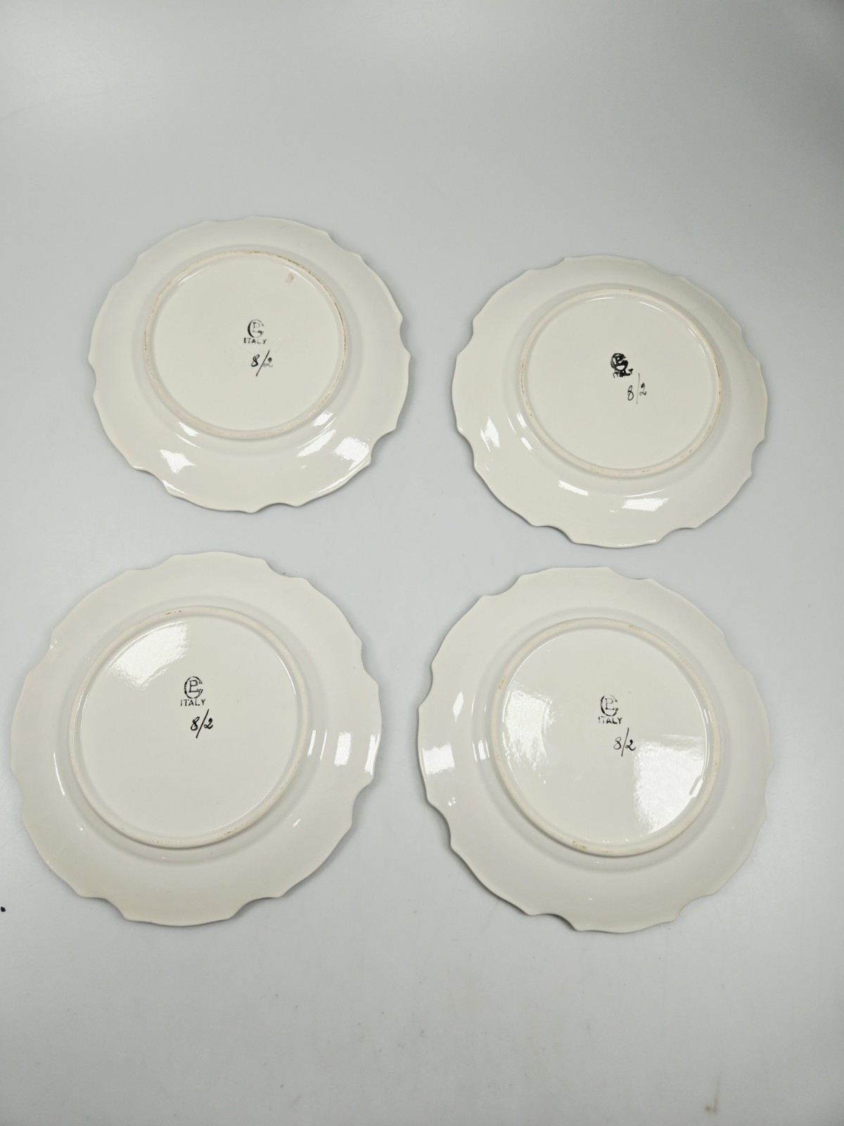 Vintage Italian Salad Dessert 8″ Plates Fruit Bright Yellow Wall Decor Set Of 4