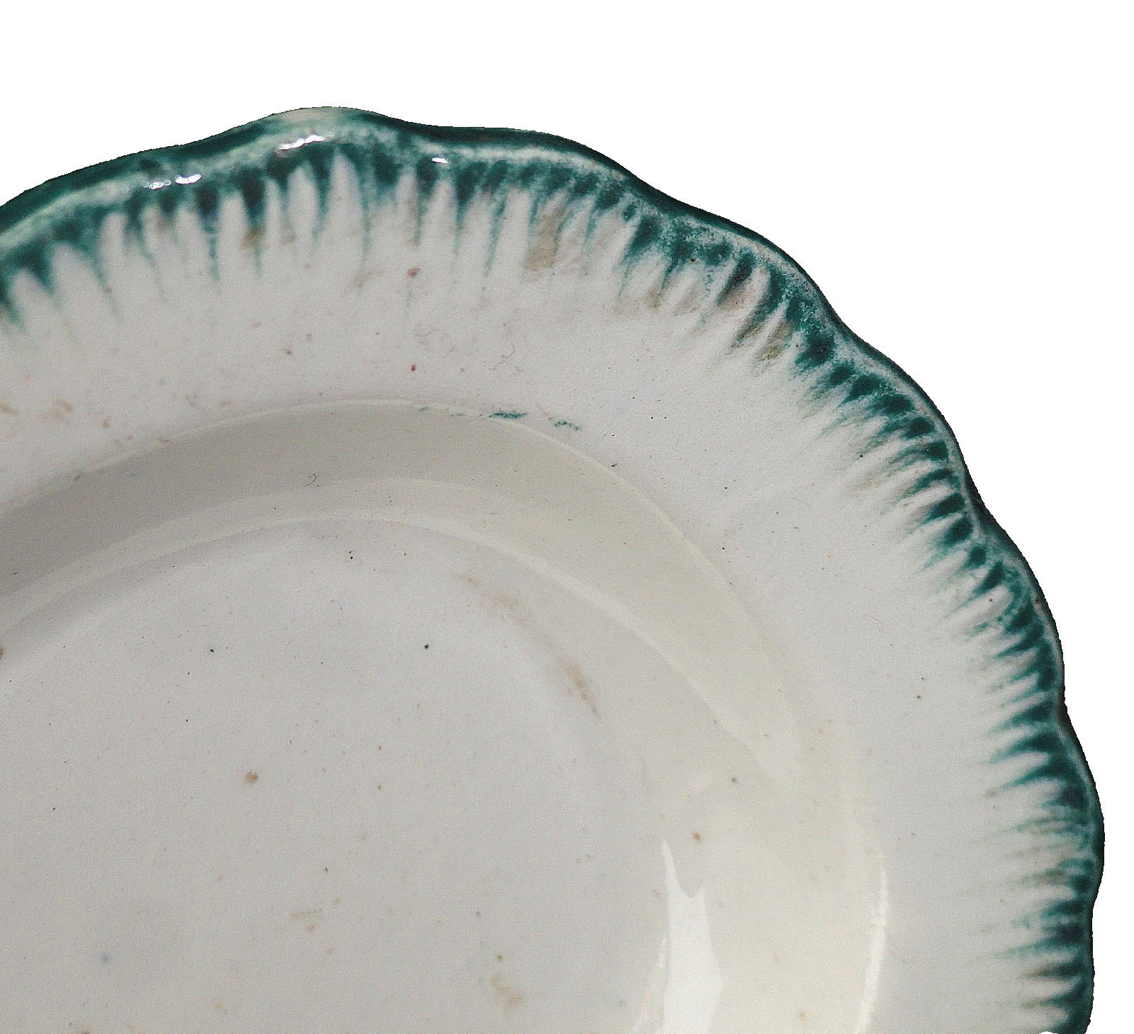 Green Feather Edge Shell Edged Pearlware Toy Platter Davenport c 1825