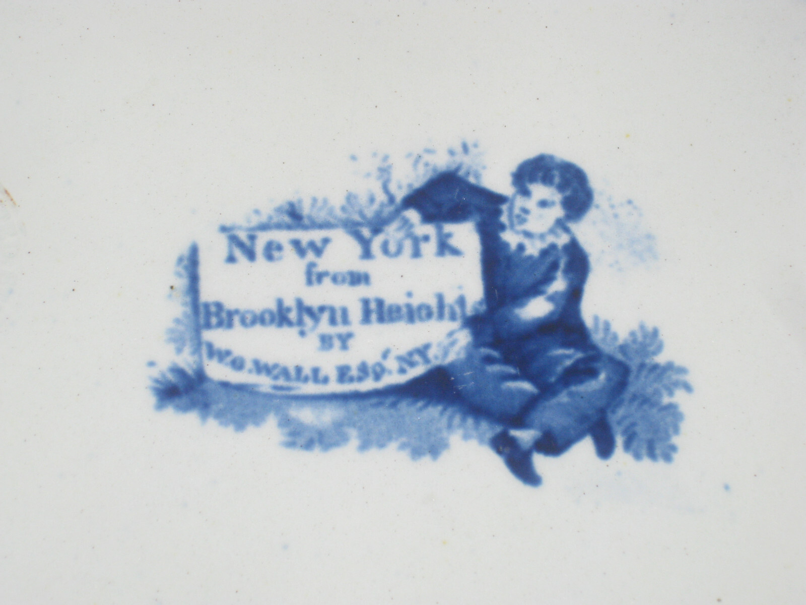 Historical Staffordshire New York Brooklyn Heights Plate By Stevenson 1825