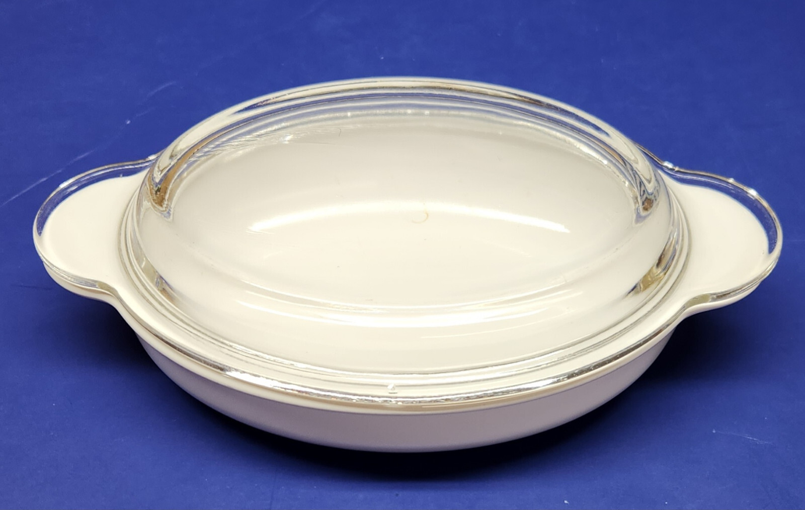2 CORNING Grab-its P-14-B / P-150-B Small Round & Oval w/2 Pyrex Glas Lids WHITE