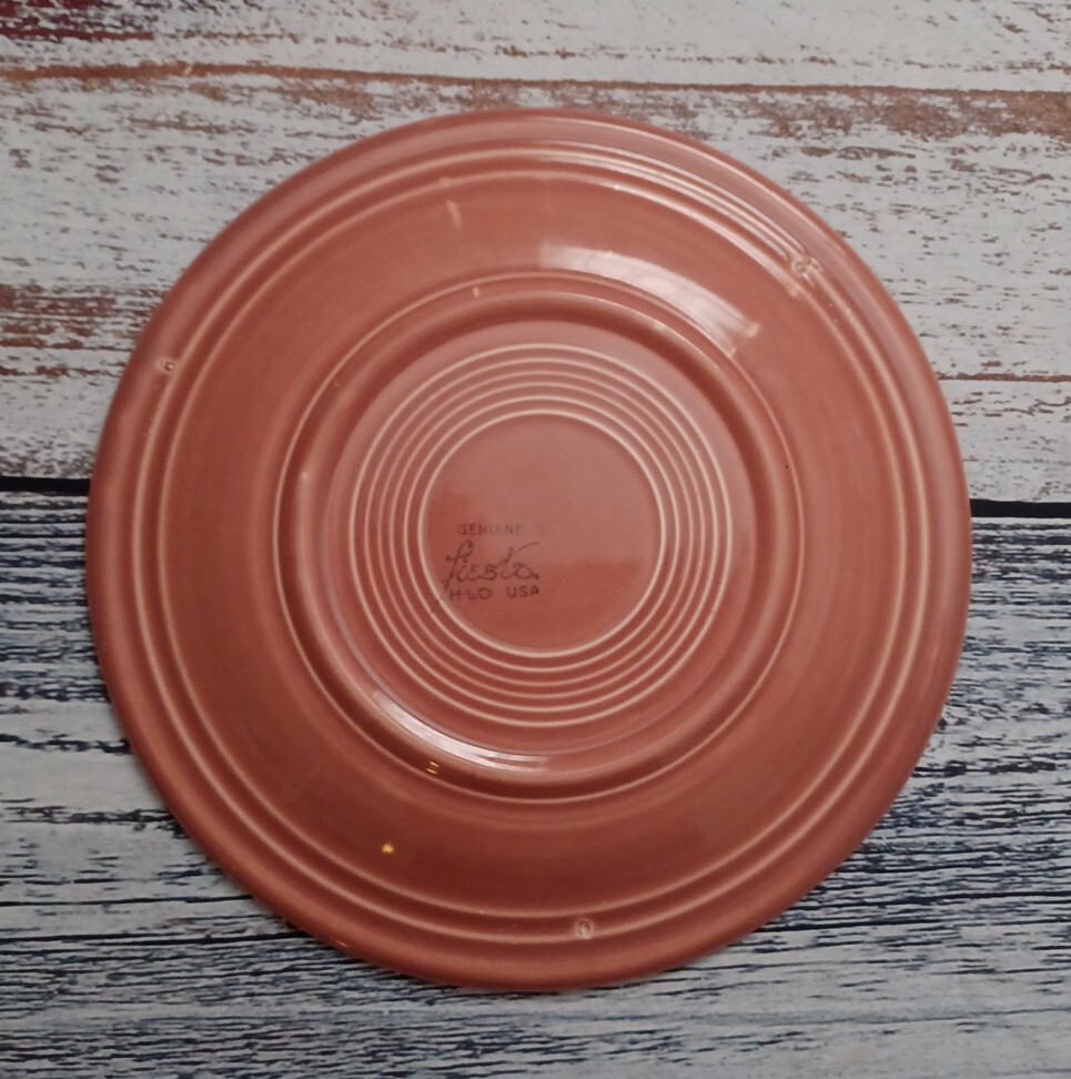 VINTAGE HLC FIESTA 1950-1959 ROSE 10 INCH DINNER PLATE FLAWLESS CONDITION