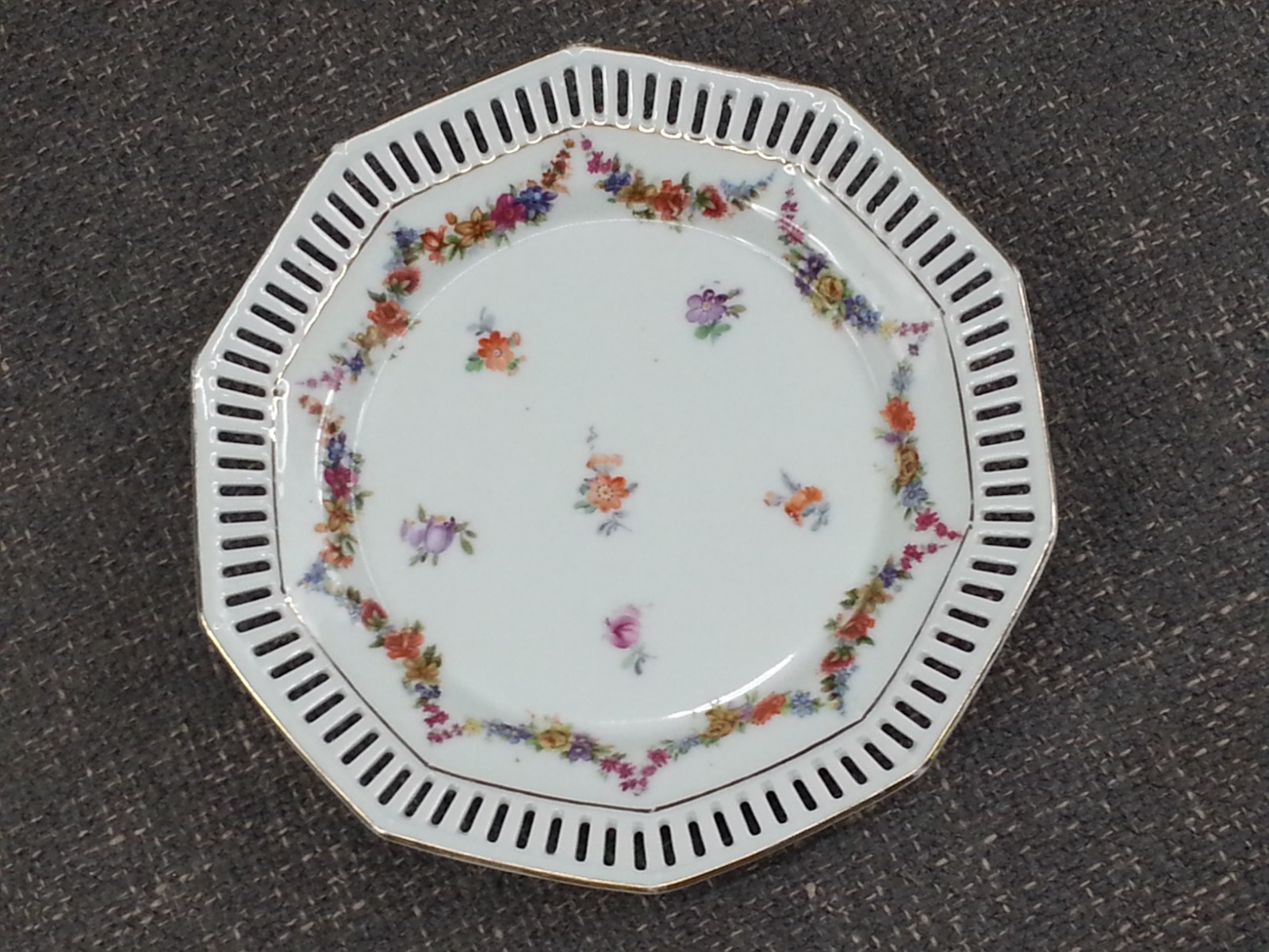 11pc Vintage Schumann Bavaria Reticulated Multi – Floral 7.25” Salad Plate