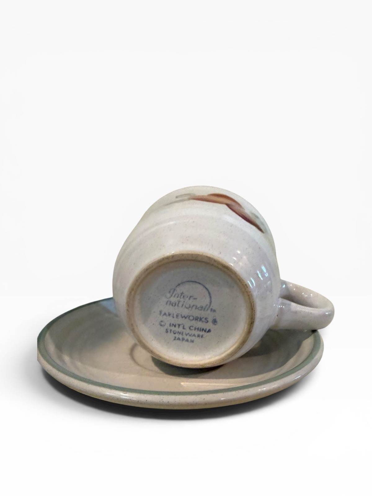 International Sweet Bounty Inddividual Cup & Saucer Set Fruit Design Stoneware