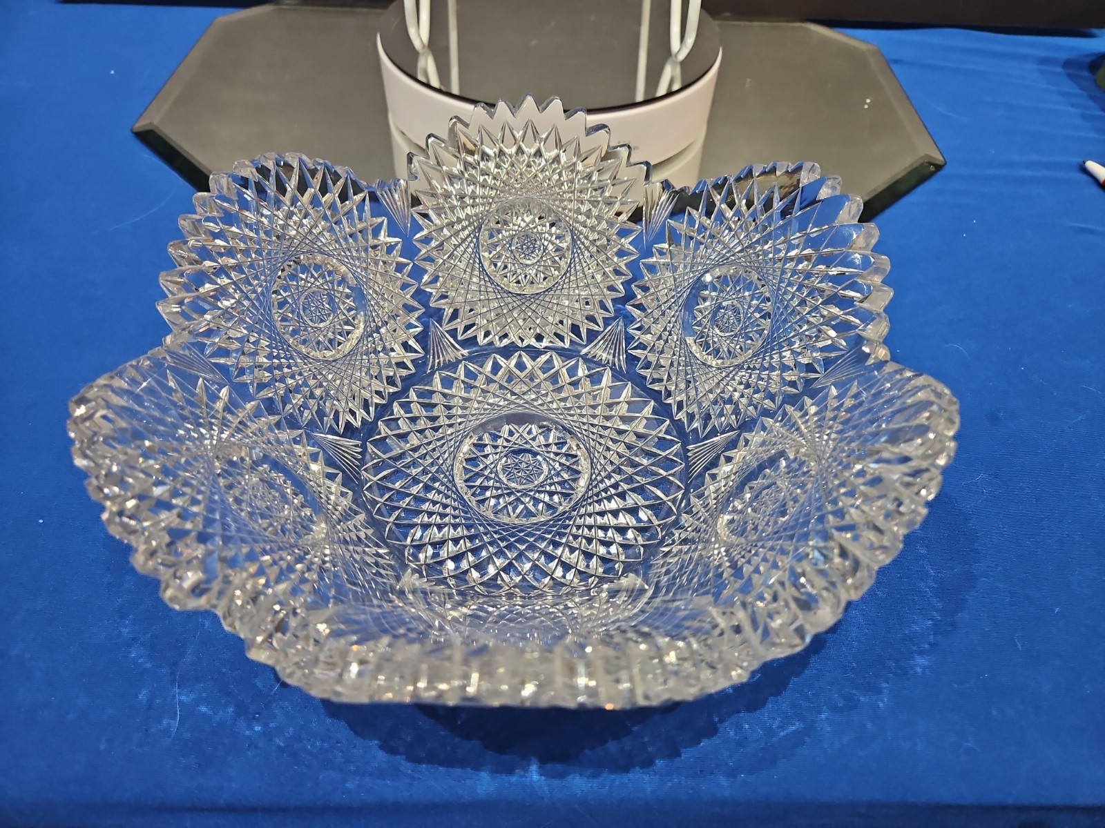 Extra Thick Bowl c.1900 American Brilliant Period Cut Glass Crystal Krantz Smith