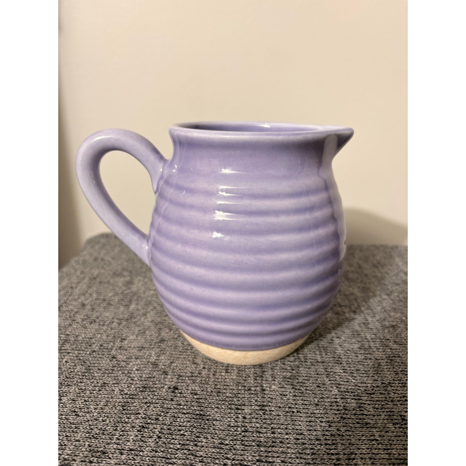 Dragonfly Ceramic Pitcher Purple Farmhouse Vase Home Decor