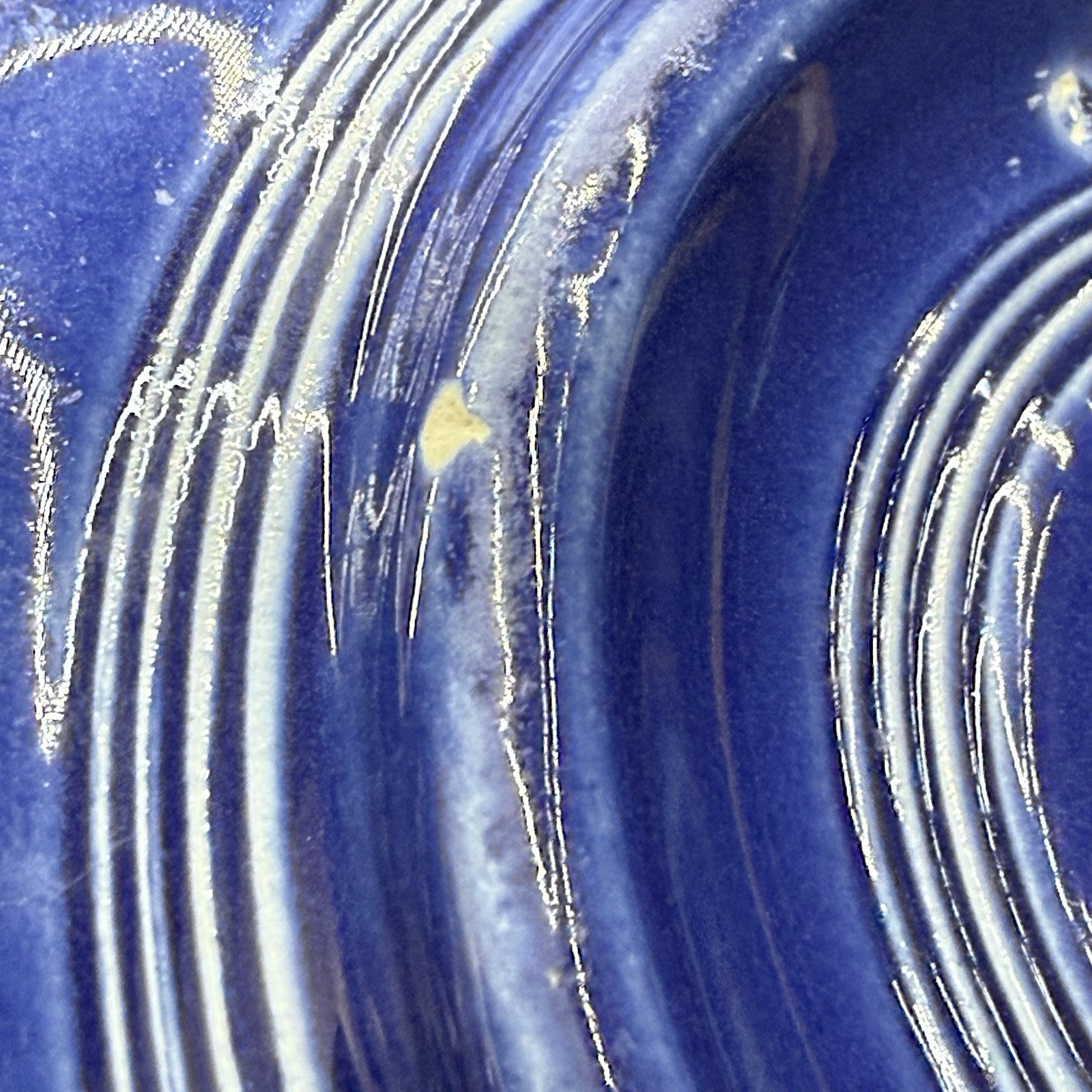 Vintage Fiesta Dessert Bowls Original Cobalt Blue & Yellow Wet Foot HLC 6 1/4”