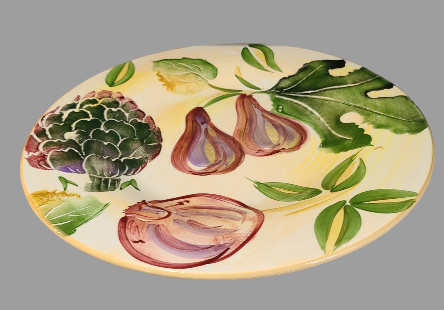 Antica Fornace Serving Platter Made in Italy Fig Pomegranate Artichoke Motif