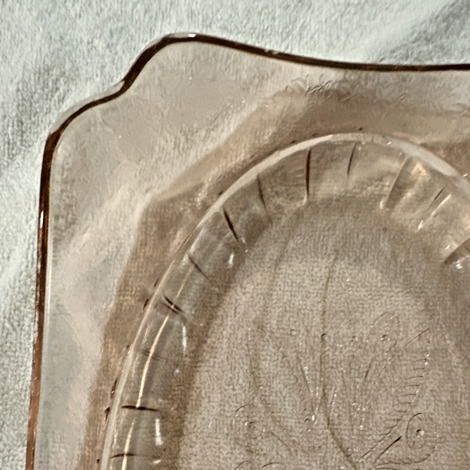 Vintage Pink Depression Glass Floral Pattern Rectangular/ Oval Platter